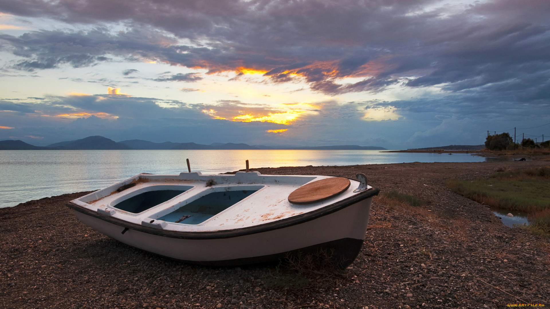 корабли, лодки, шлюпки, греция, море, закат