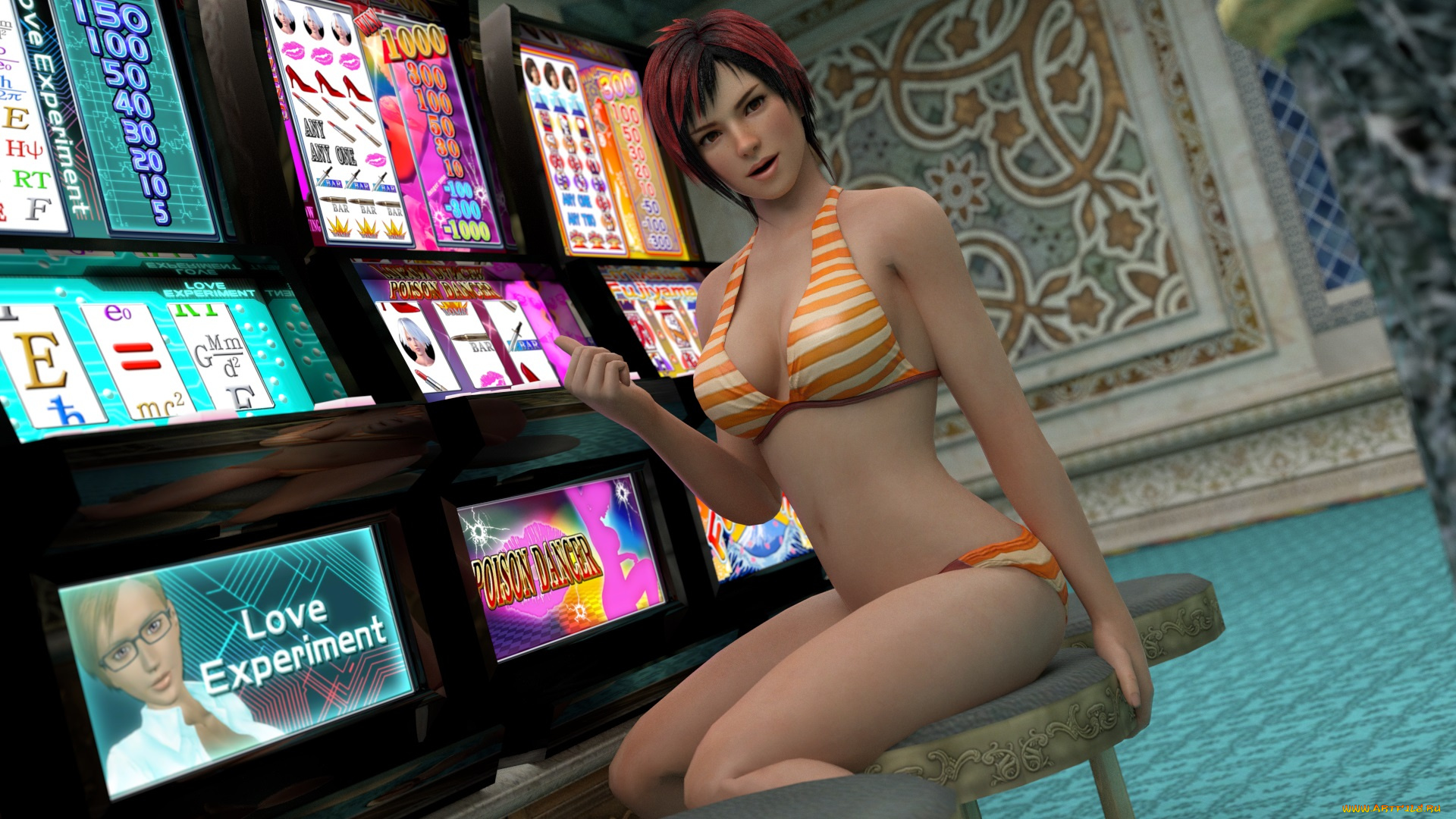 3д, графика, anime, , аниме, взгляд, девушка