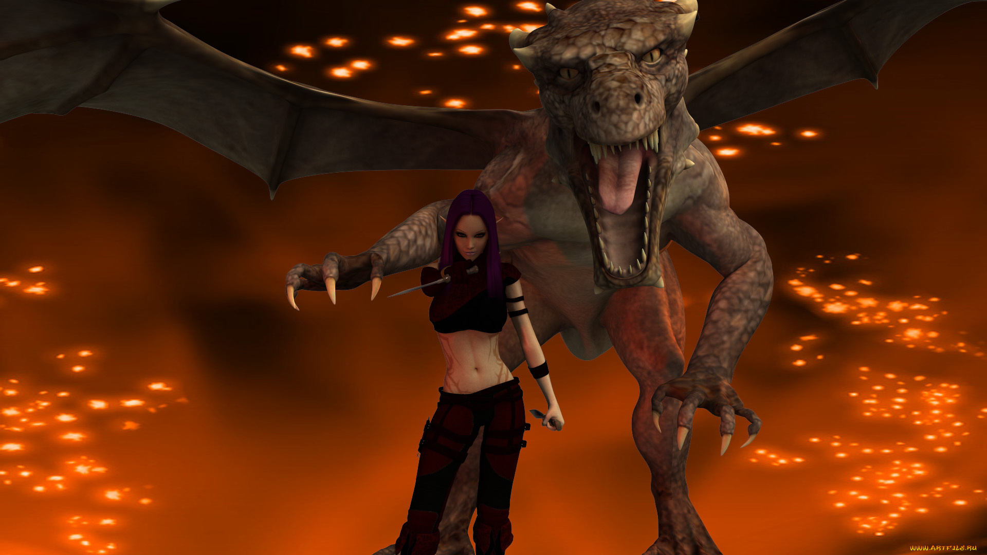 3д, графика, fantasy, , фантазия, дракон, эльфийка, взгляд, грусть