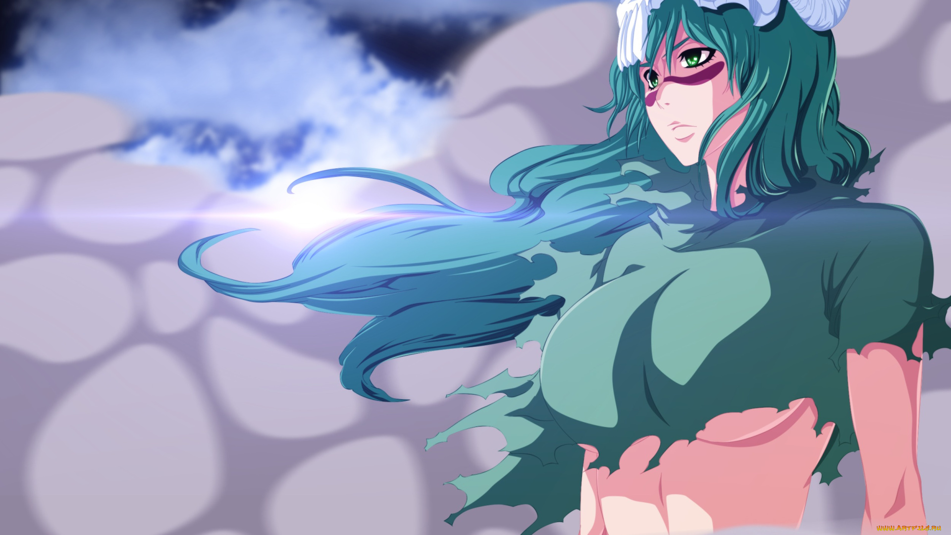 аниме, bleach, блич, девушка, нелл, арт, пыль, волосы