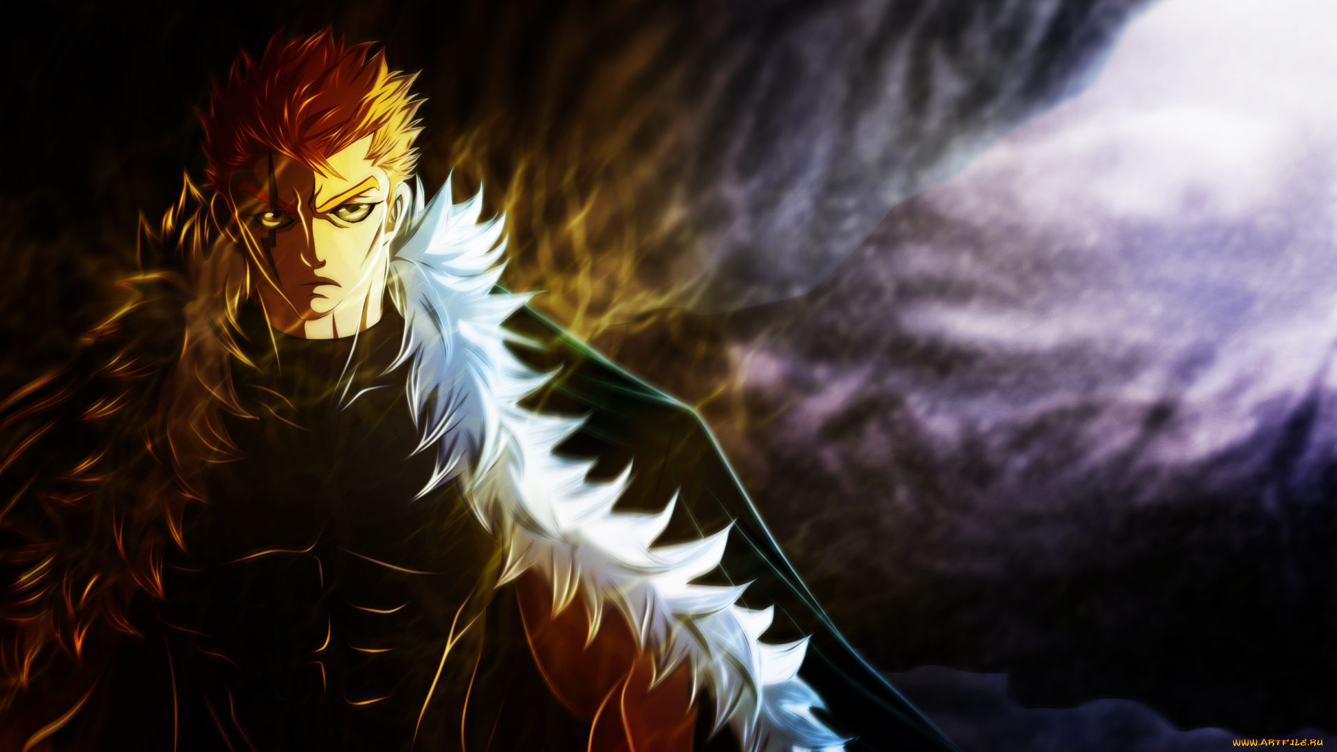 аниме, fairy, tail, сказка, о, хвосте, феи, шрам, мускулы, парень, laxus, dreyar, мех