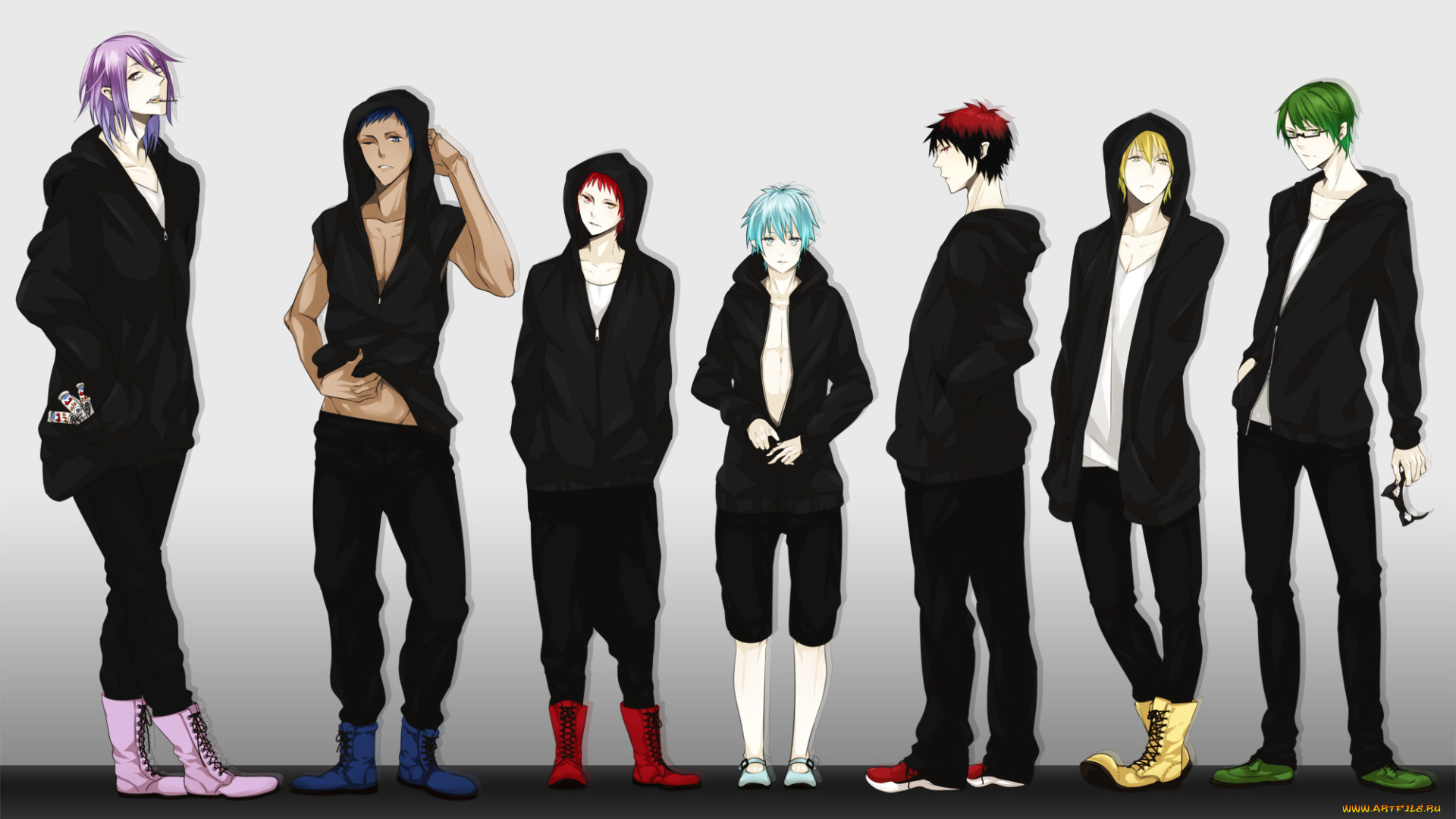 аниме, kuroko, no, baske, kise, ryouta, очки, murasakibara, atsushi, aomine, daiki, kuroko, tetsuya, akashi, seijuurou, баскетбол, куроко, midorima, shintarou, парни