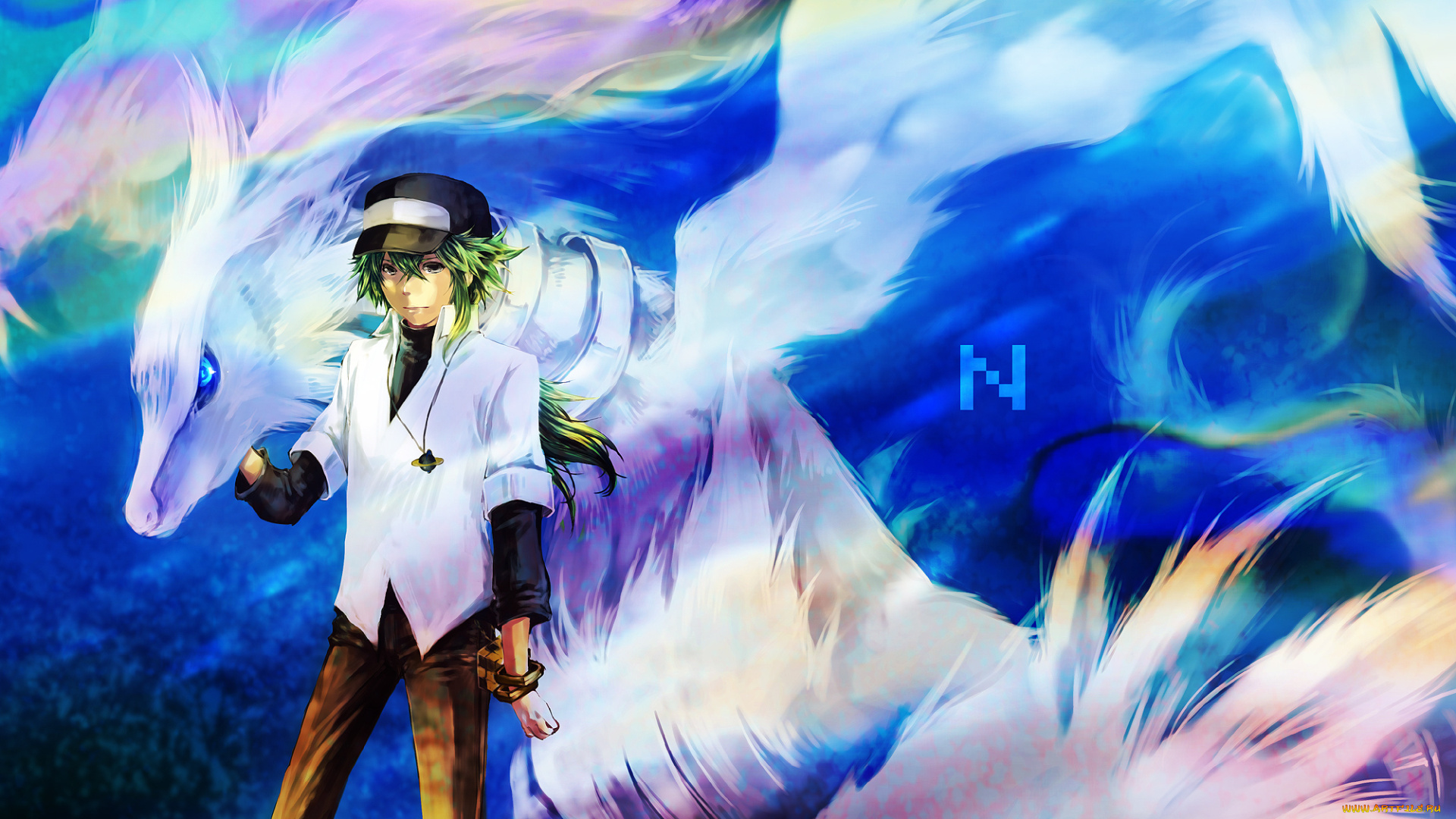 аниме, pokemon, арт, дракон, парень