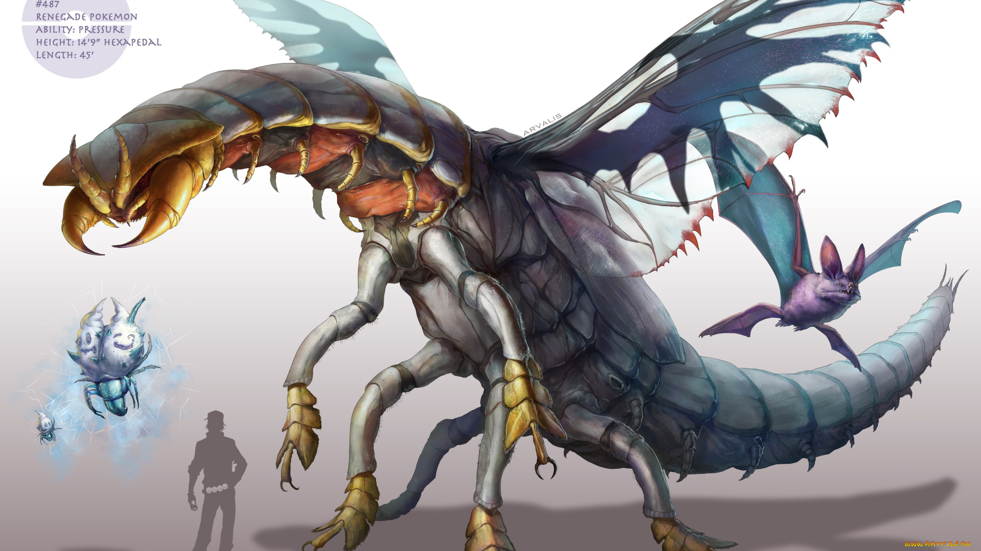 аниме, pokemon, крылья, надпись, парень, человек, силуэт, светлый, фон, насекомые, арт, покемон, сигменты, летучая, мышь, клещ, покеболы