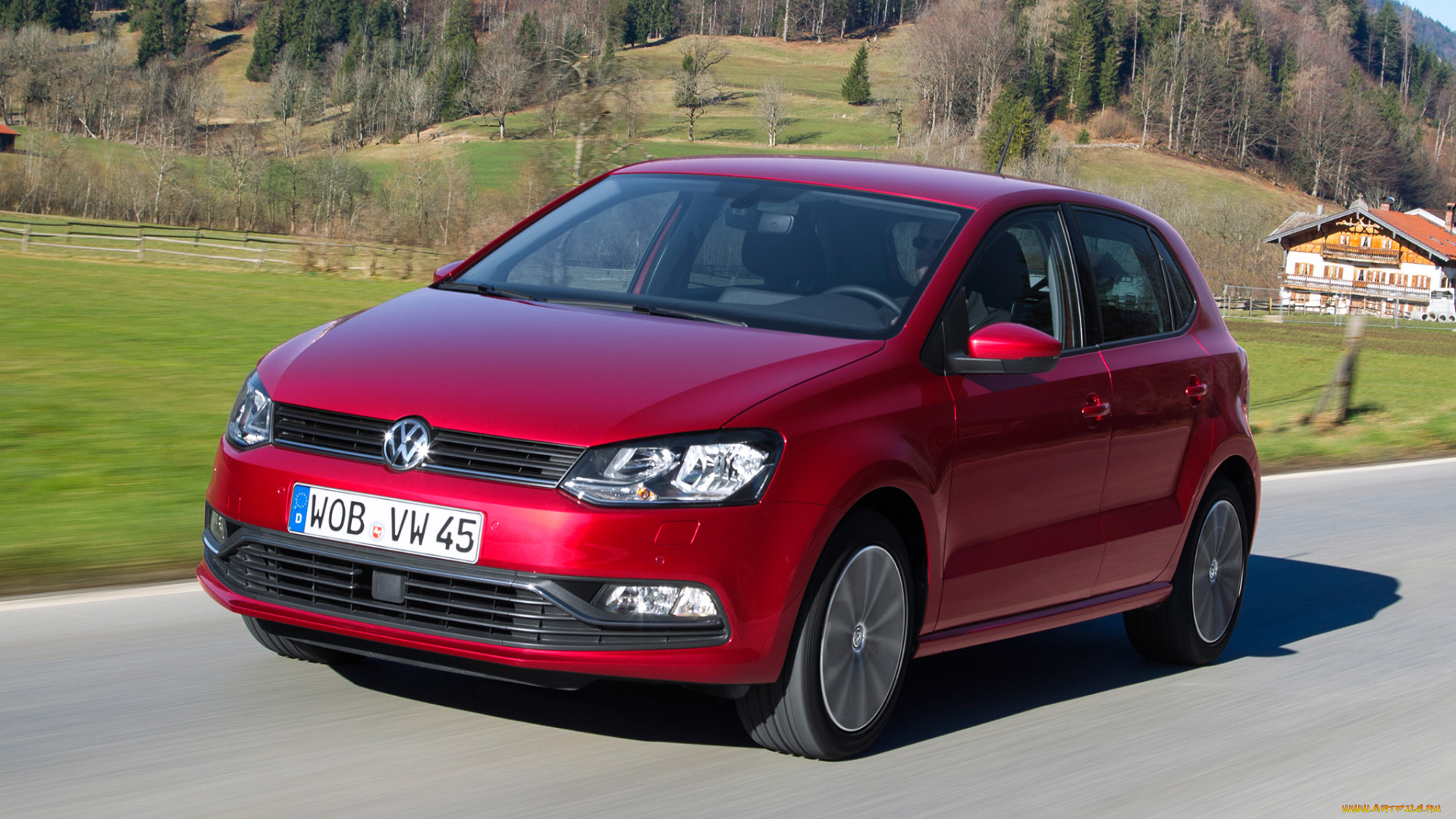 автомобили, volkswagen, bluemotion, tsi, polo, красный, 2014, typ, 6r, 5-door