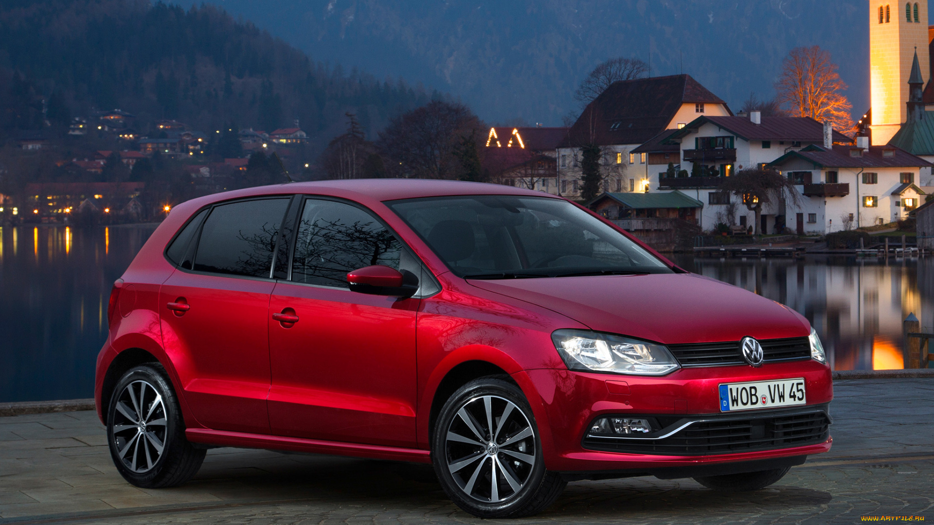 автомобили, volkswagen, polo, красный, 2014, typ, 6r, 5-door, bluemotion, tsi