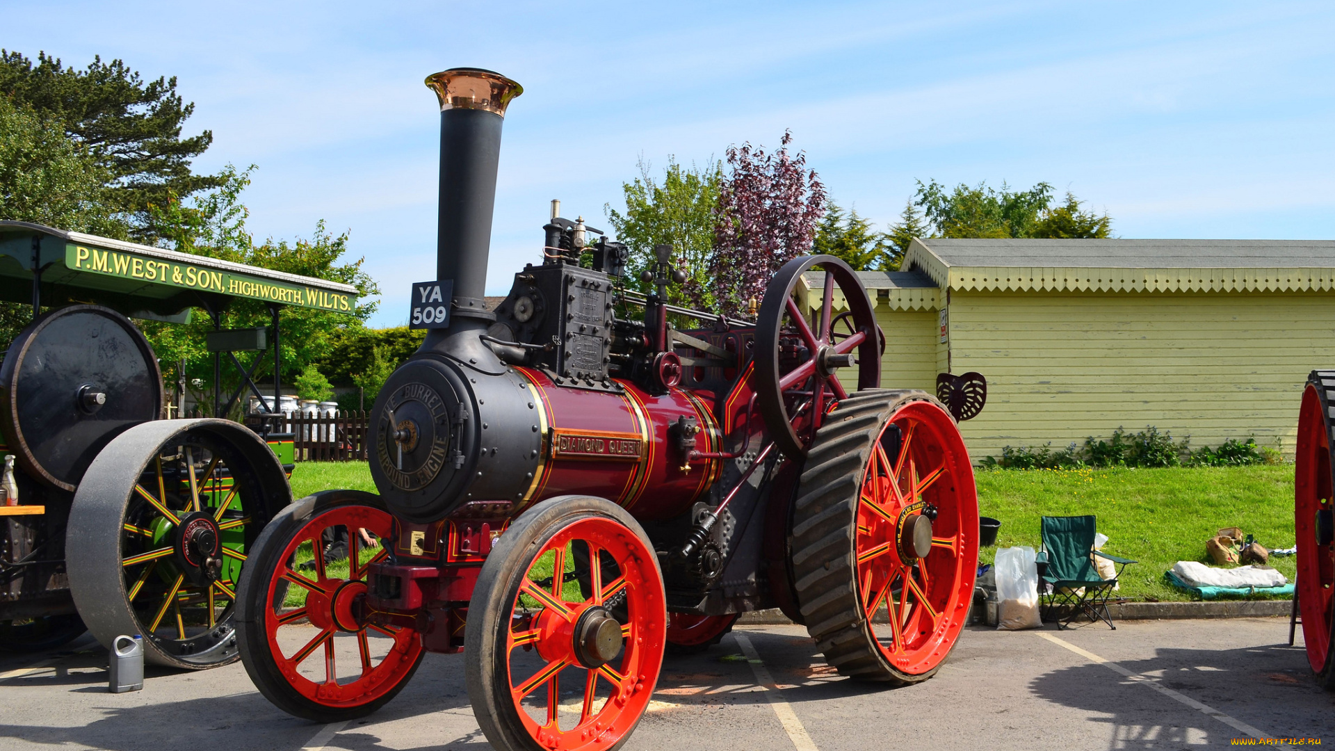 diamond, queen, winchcombe, техника, тракторы, паровой, трактор, колёсный