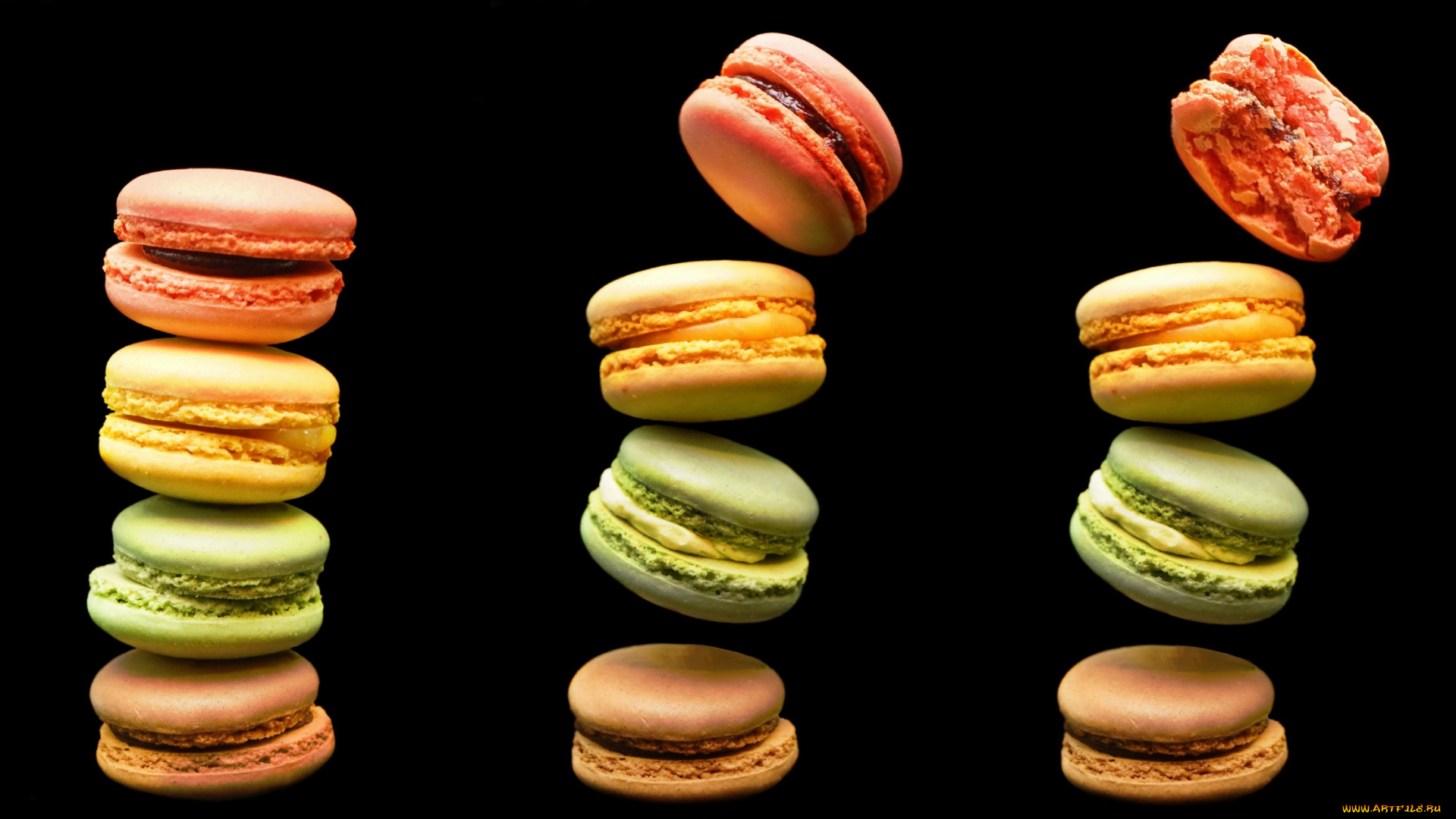 еда, -, макаруны, разноцветные