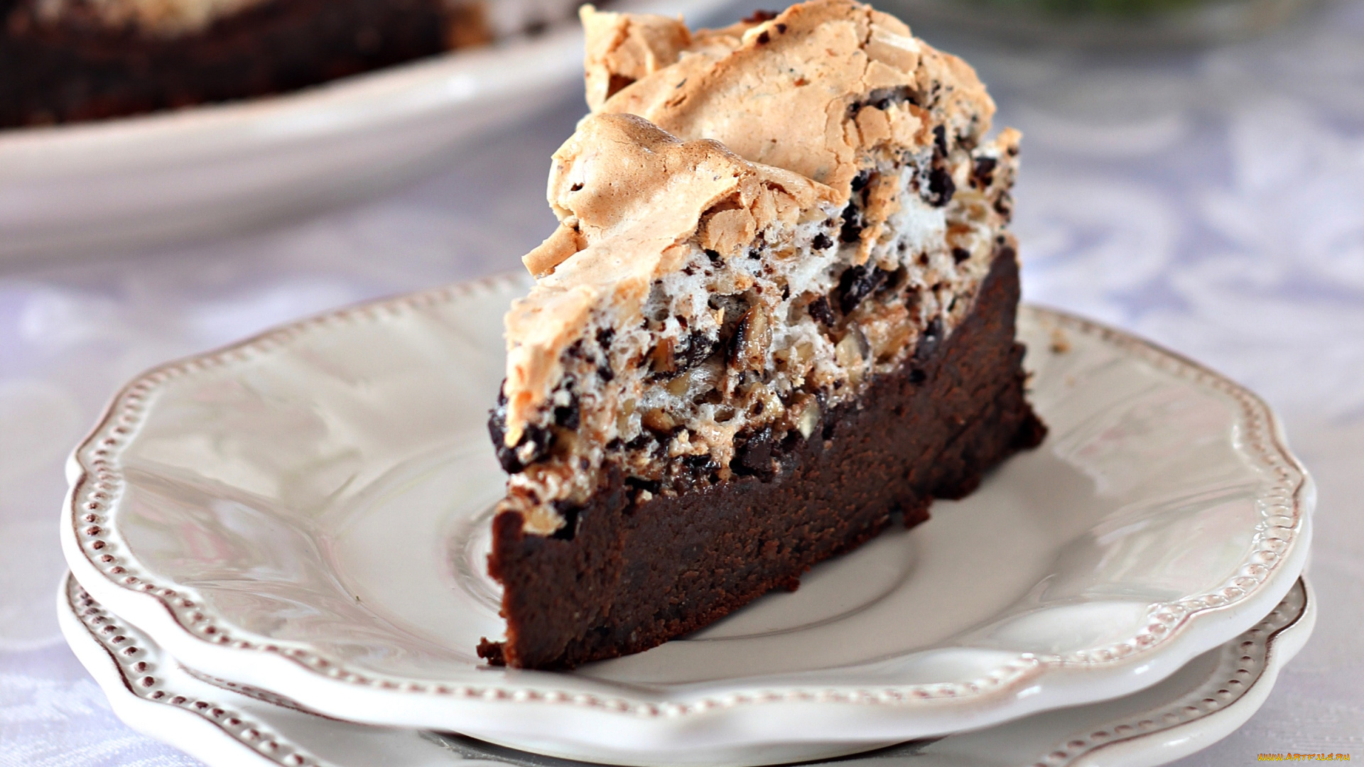 еда, торты, кусок, безе