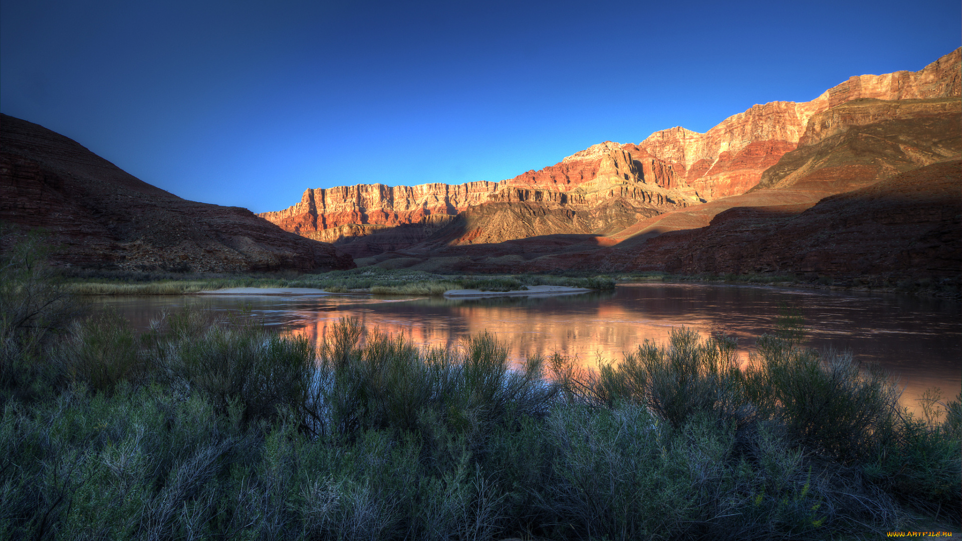 природа, реки, озера, горы, река, растительность