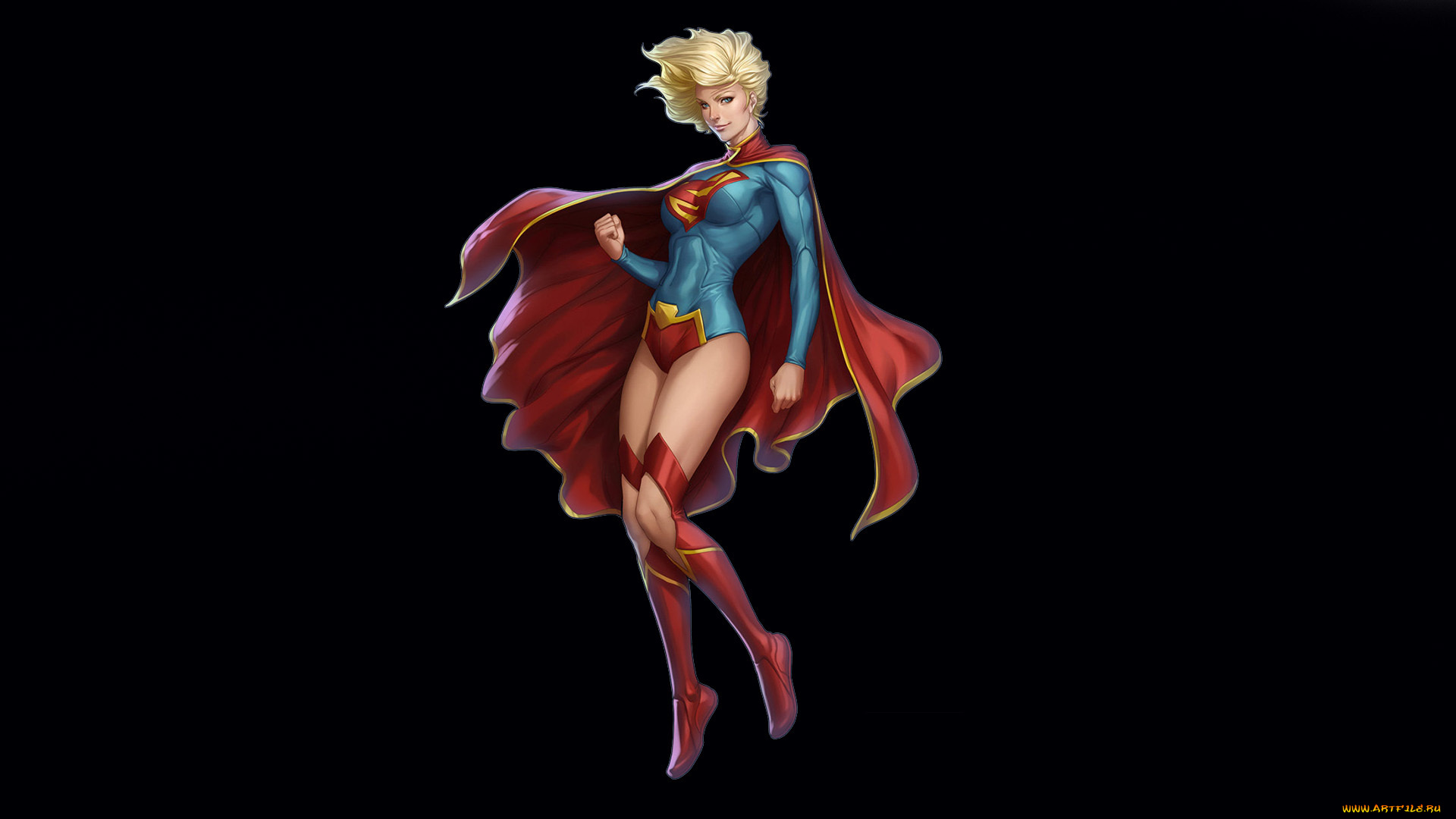 рисованные, комиксы, kara, zor-el, supergirl, dc, comics, взгляд, плащ, костюм