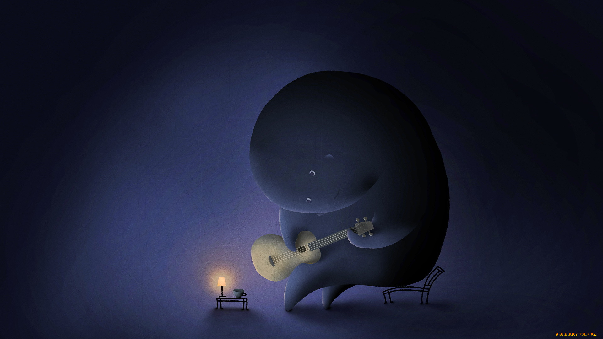 рисованные, vladstudio, гитара, слон