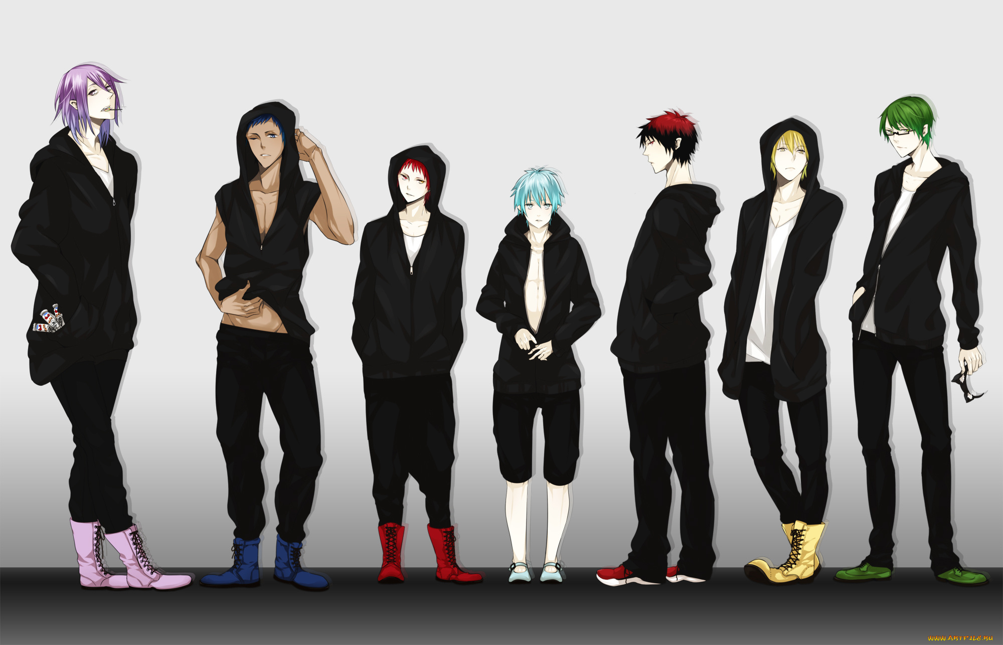 аниме, kuroko, no, baske, kise, ryouta, очки, murasakibara, atsushi, aomine, daiki, kuroko, tetsuya, akashi, seijuurou, баскетбол, куроко, midorima, shintarou, парни