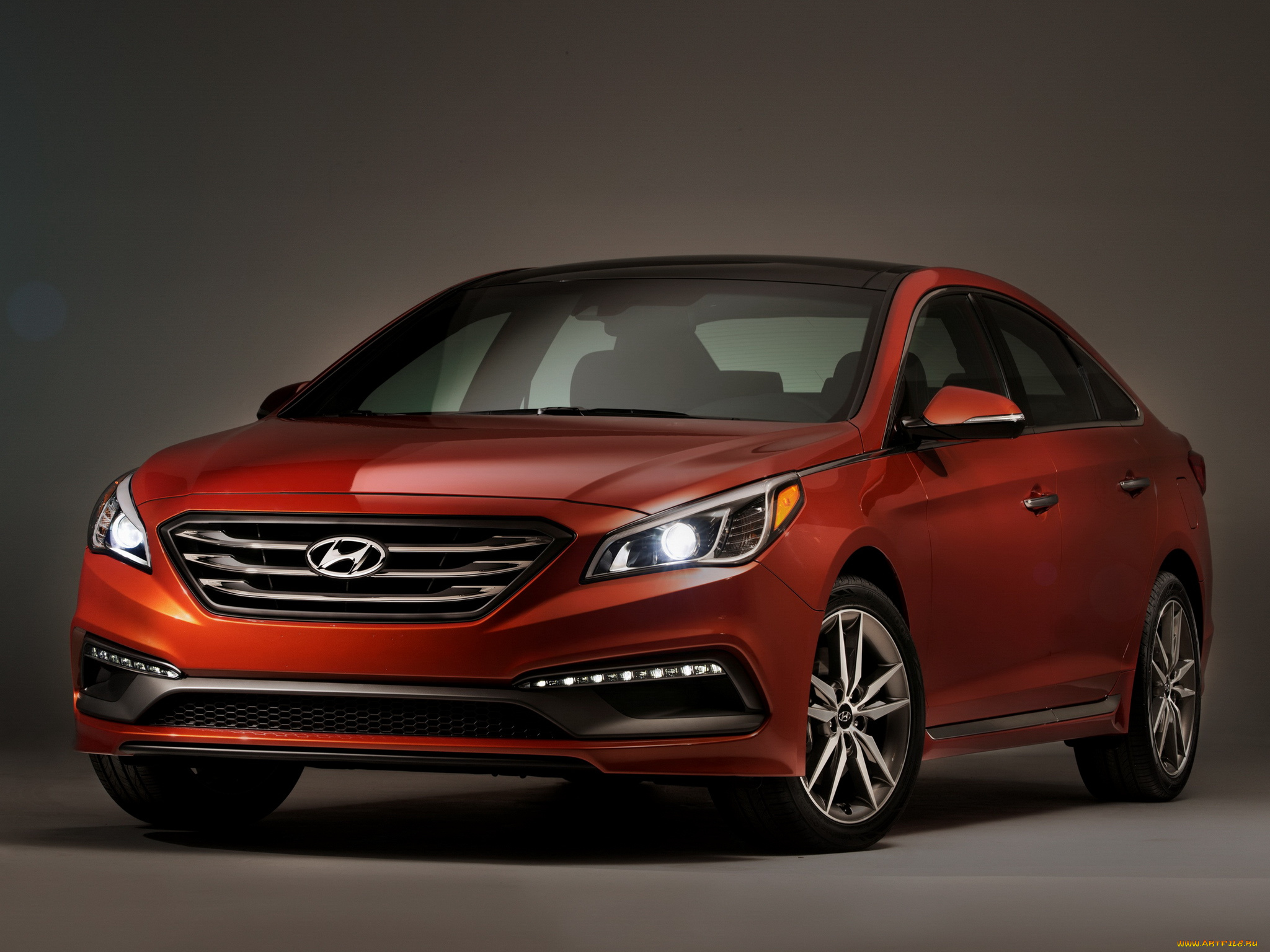 автомобили, hyundai, 2015, sonata, us-spec, красный