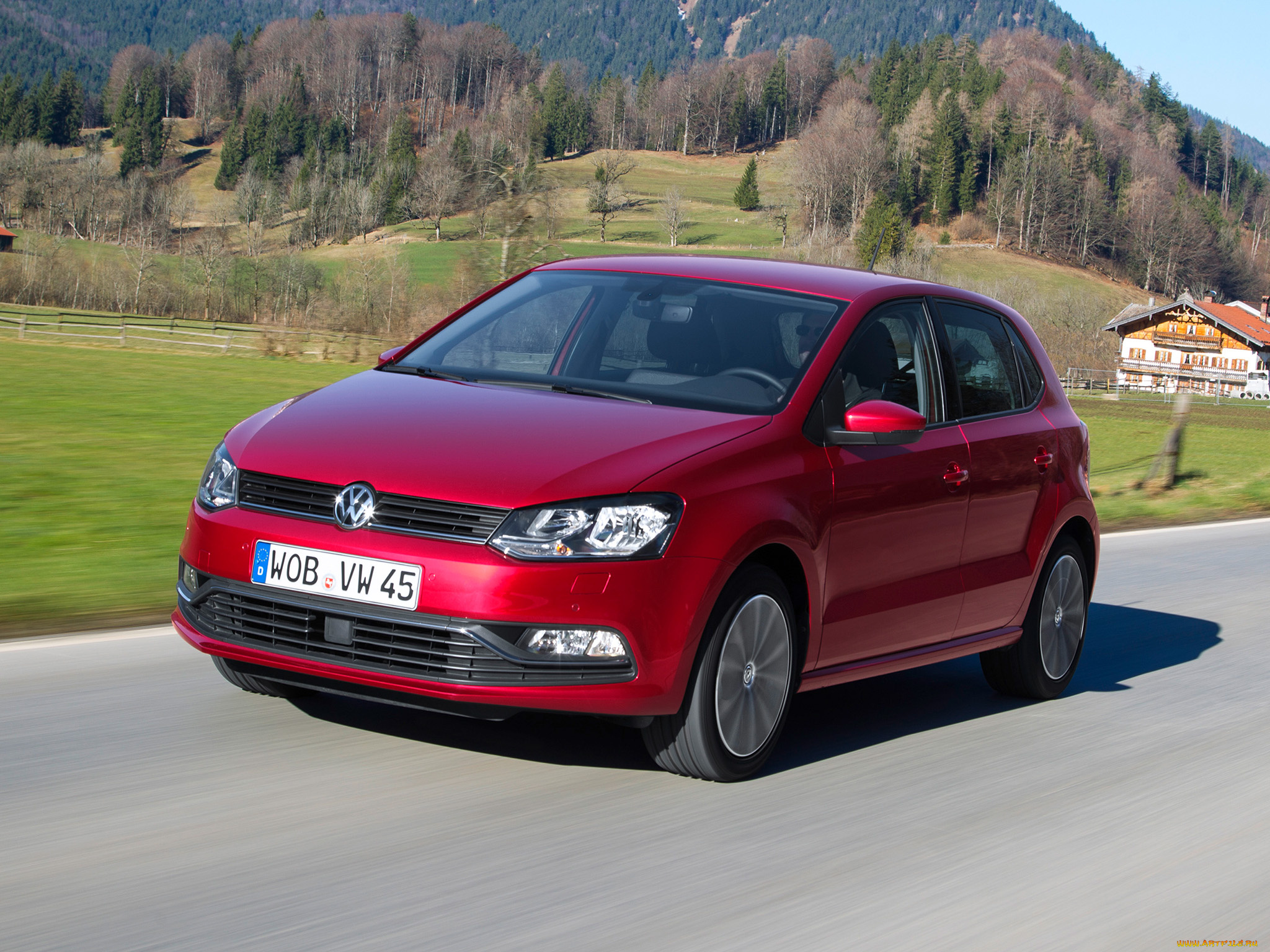 автомобили, volkswagen, bluemotion, tsi, polo, красный, 2014, typ, 6r, 5-door