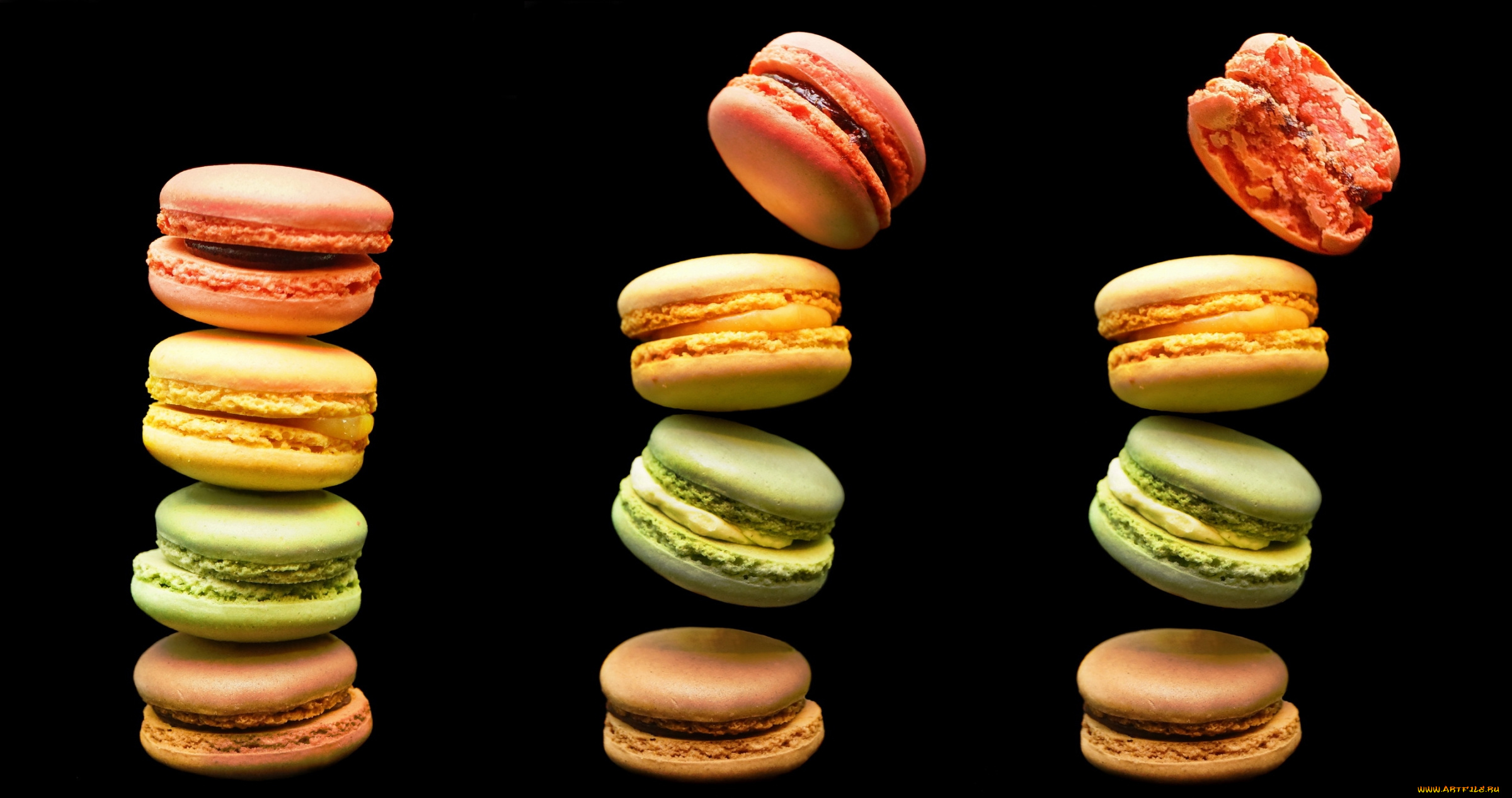 еда, -, макаруны, разноцветные