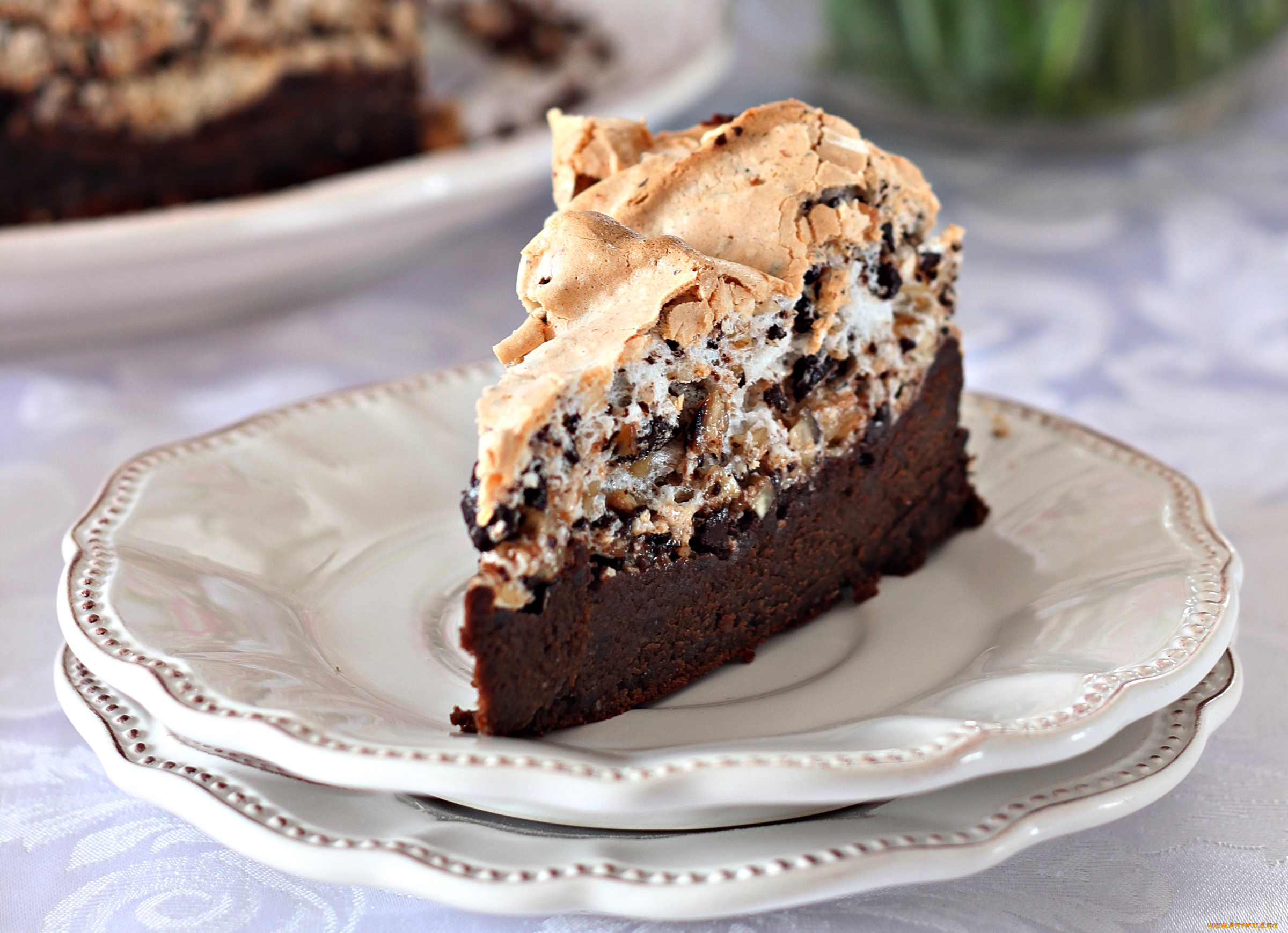 еда, торты, кусок, безе