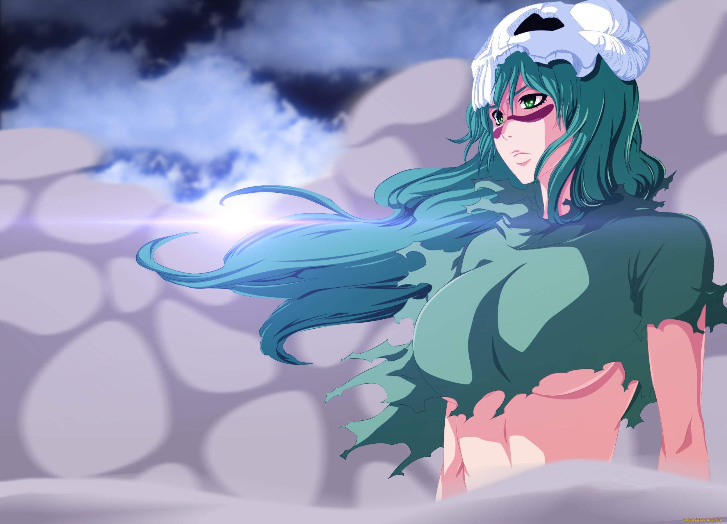 аниме, bleach, блич, девушка, нелл, арт, пыль, волосы