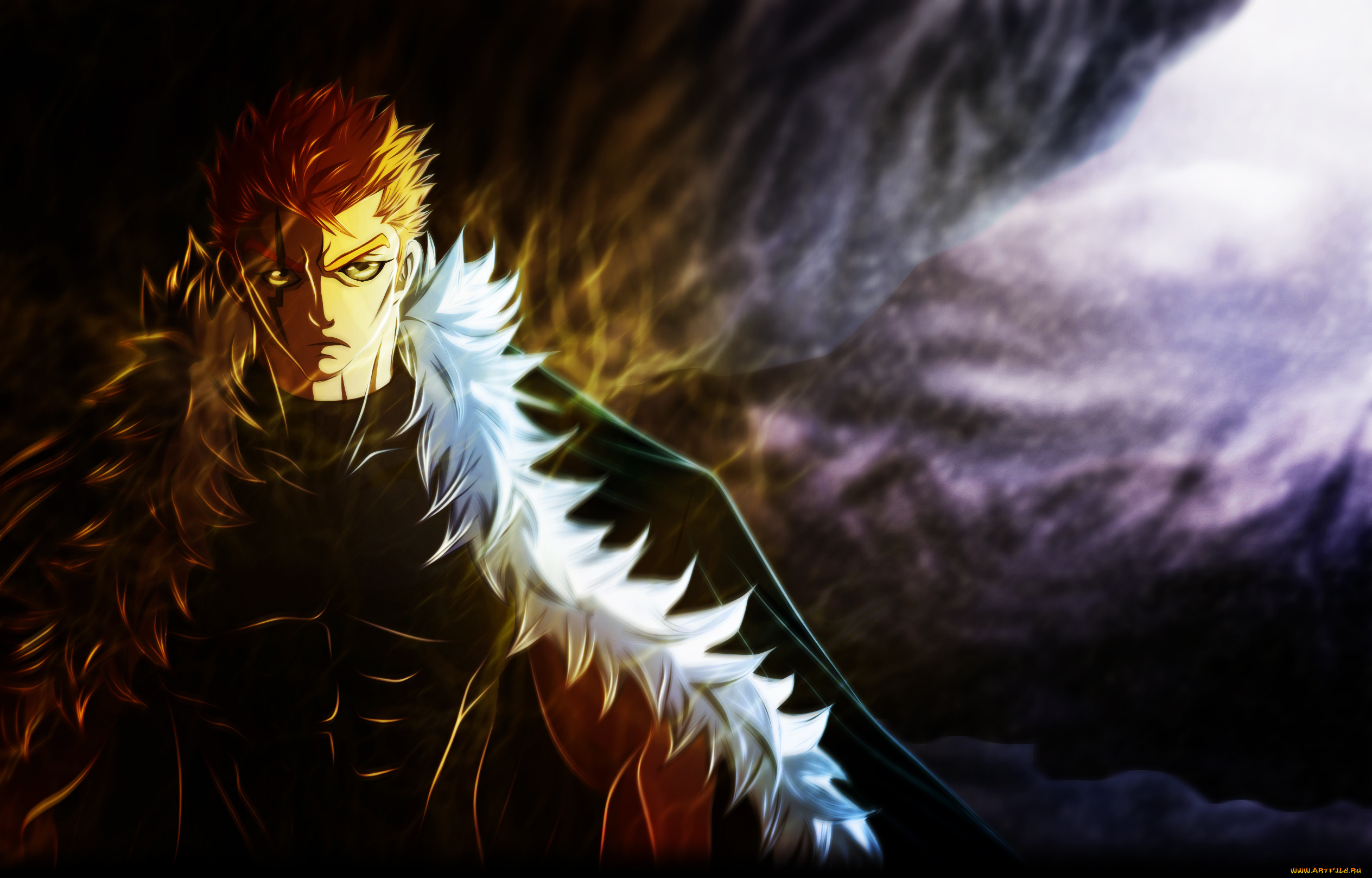аниме, fairy, tail, сказка, о, хвосте, феи, шрам, мускулы, парень, laxus, dreyar, мех