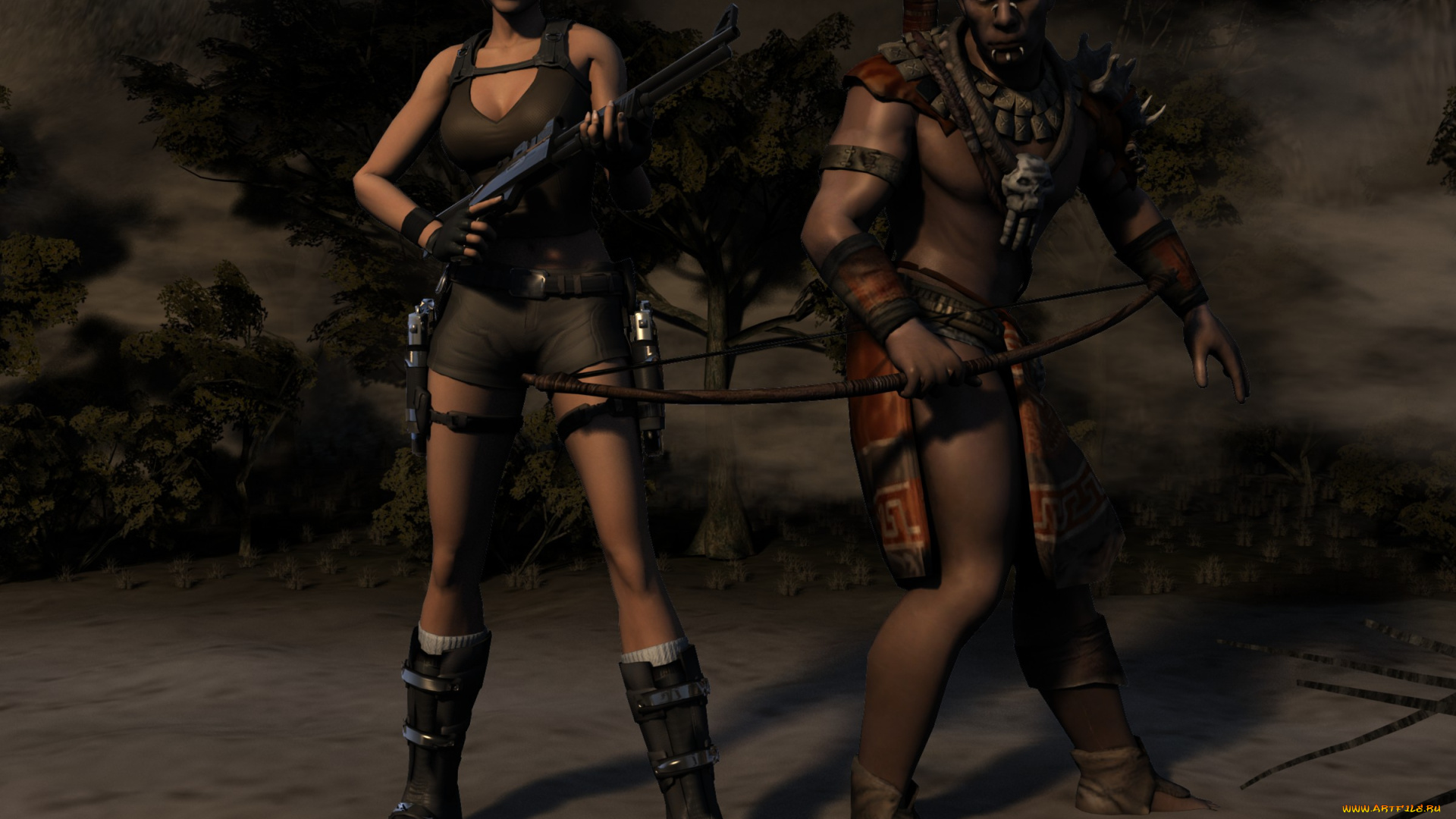 3д, графика, фантазия, , fantasy, оружие, фон, взгляд, девушка