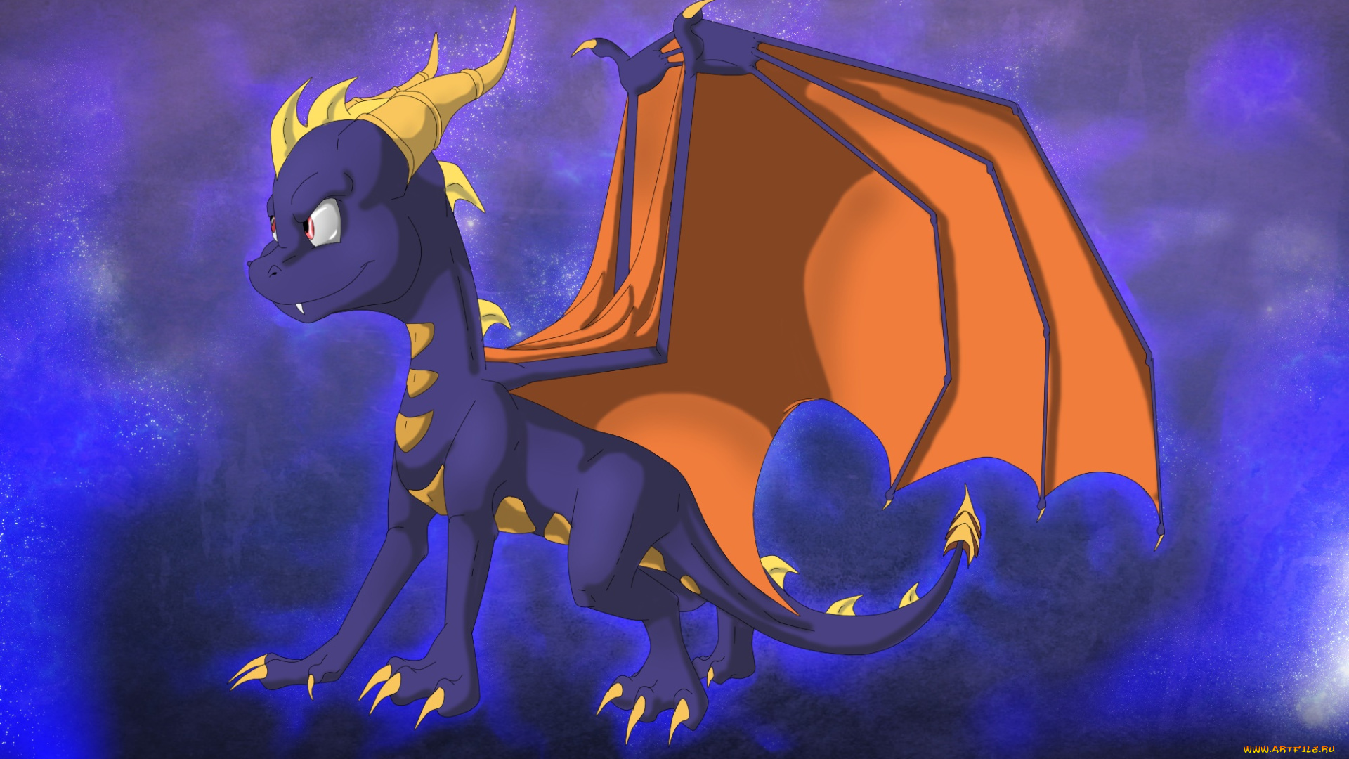 рисованное, животные, , сказочные, , мифические, фон, дракончик