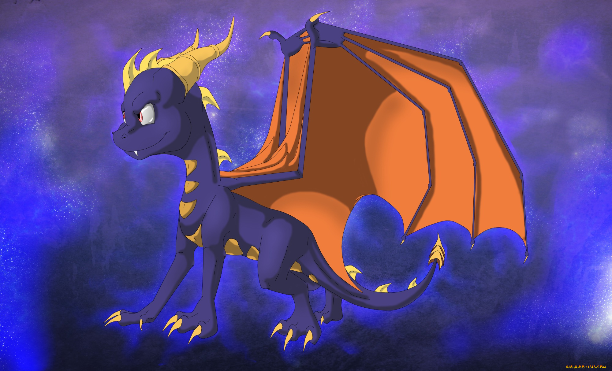 рисованное, животные, , сказочные, , мифические, фон, дракончик