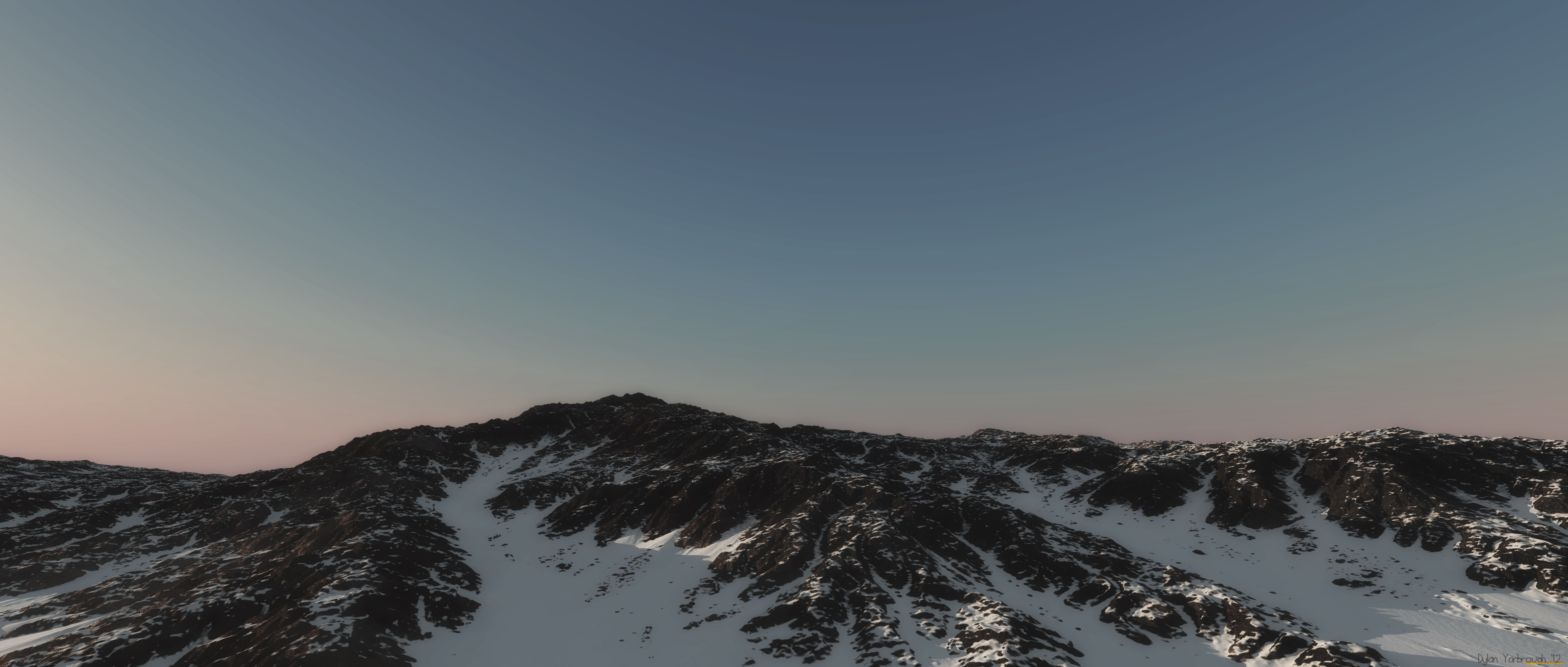 3д, графика, природа, , nature, горы, снег, облака, небо