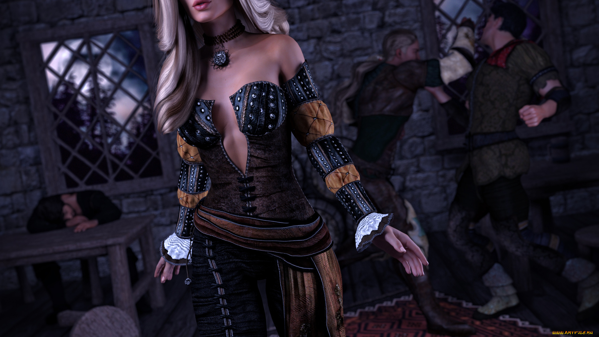 3д, графика, люди, , people, девушка, фон, взгляд, интерьер