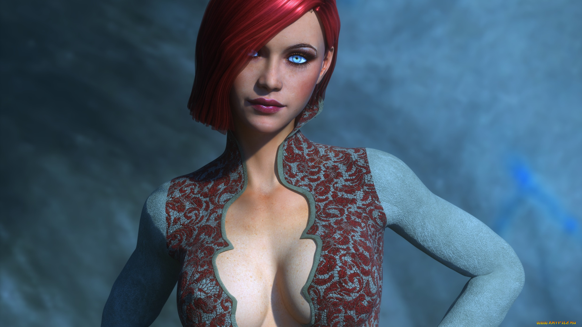 3д, графика, люди, , people, девушка, взгляд, фон