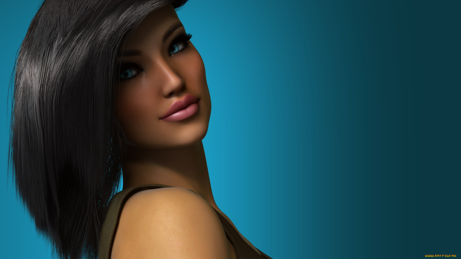 3д, графика, люди, , people, девушка, взгляд, фон