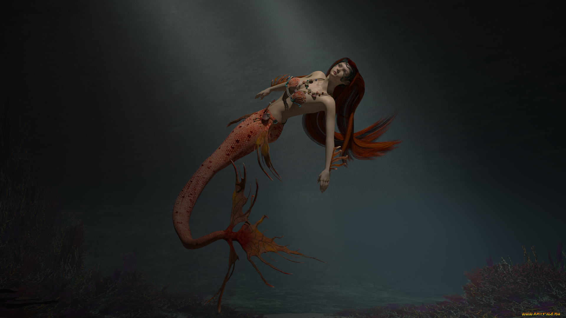 3д, графика, существа, , creatures, русалка