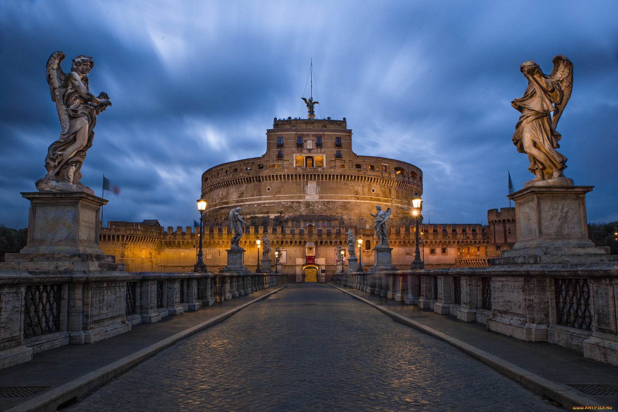 castel, sant`angelo, in, rome, города, рим, , ватикан, , италия, мост, замок