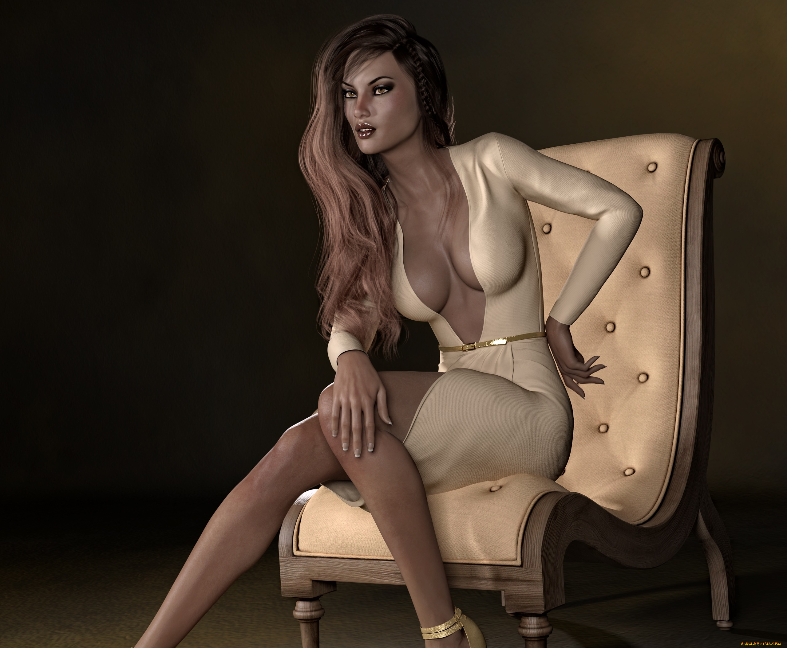 3д, графика, люди, , people, девушка, взгляд, фон