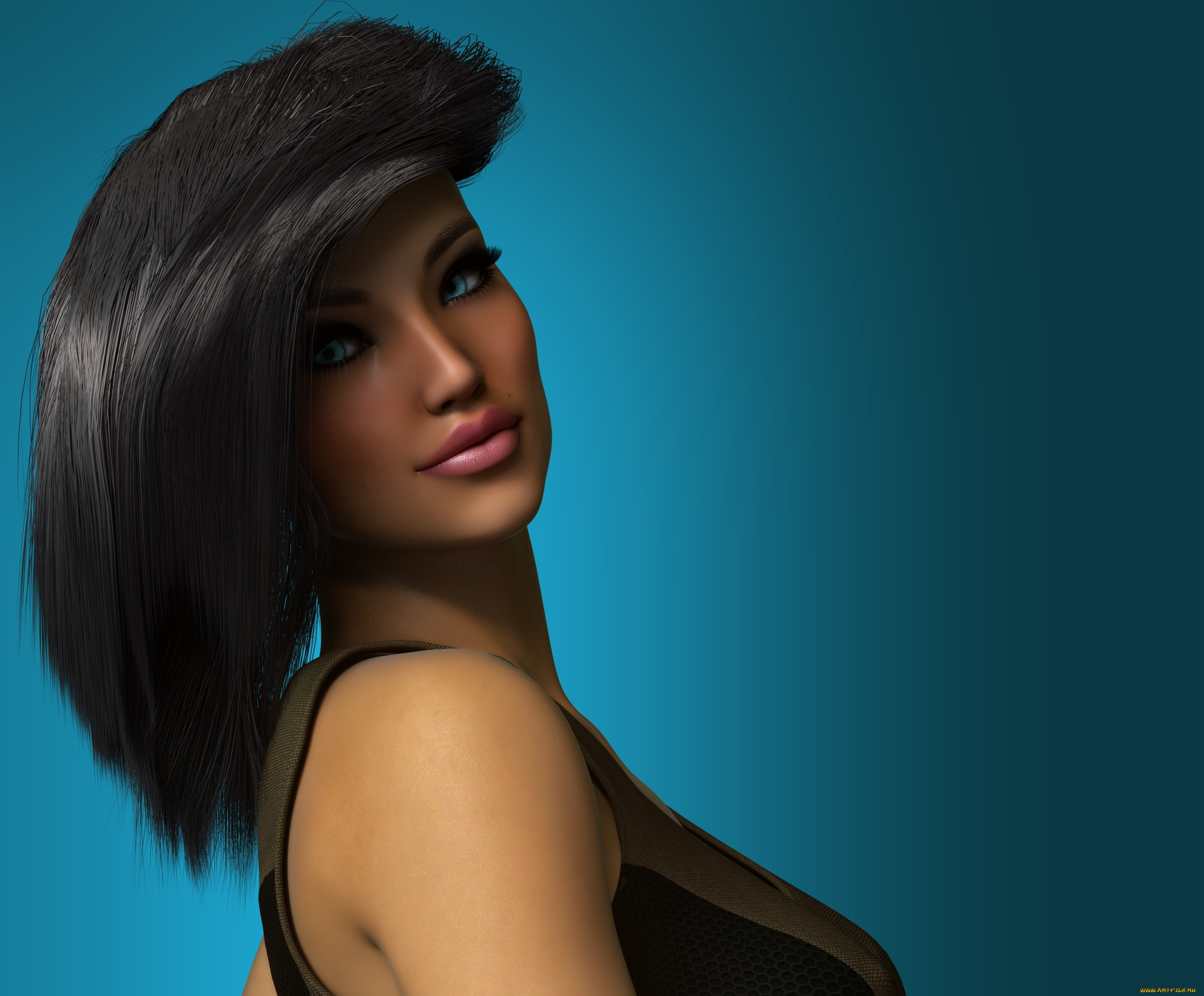 3д, графика, люди, , people, девушка, взгляд, фон