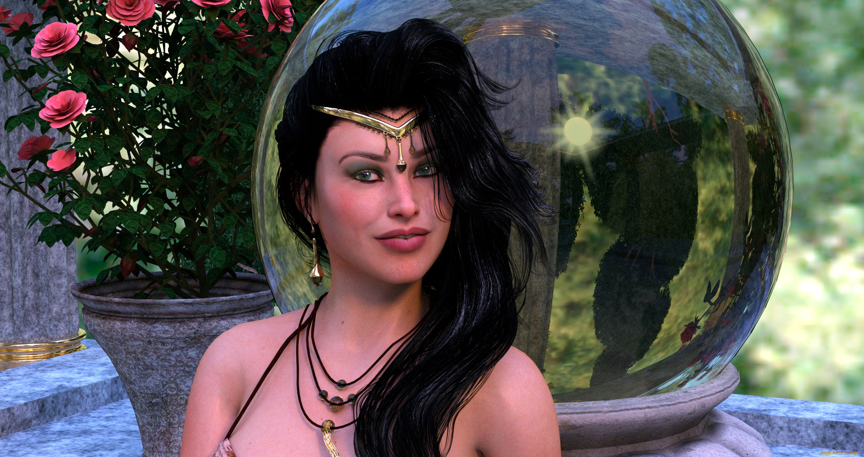 3д, графика, портрет, , portraits, девушка, взгляд, фон