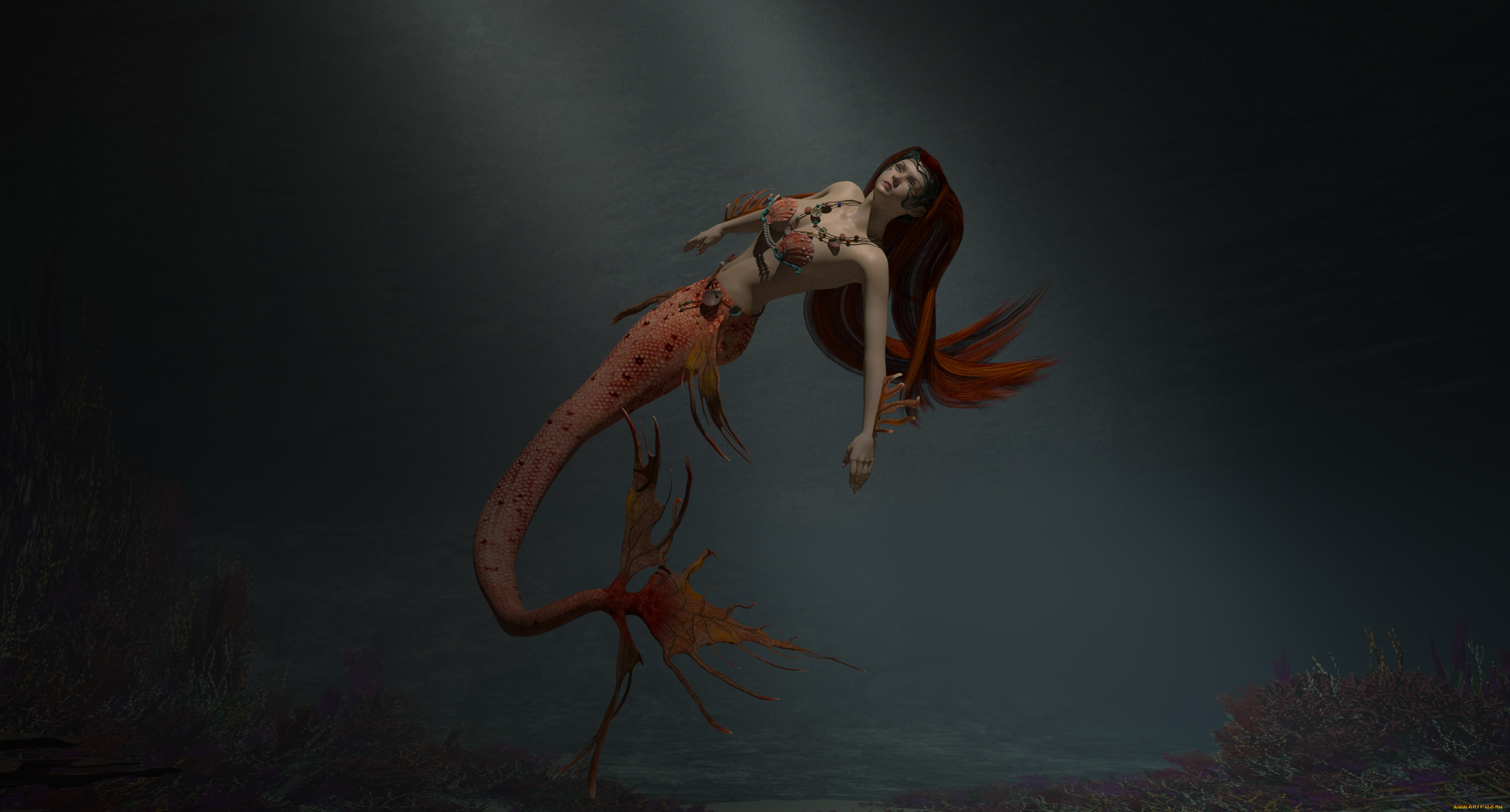 3д, графика, существа, , creatures, русалка