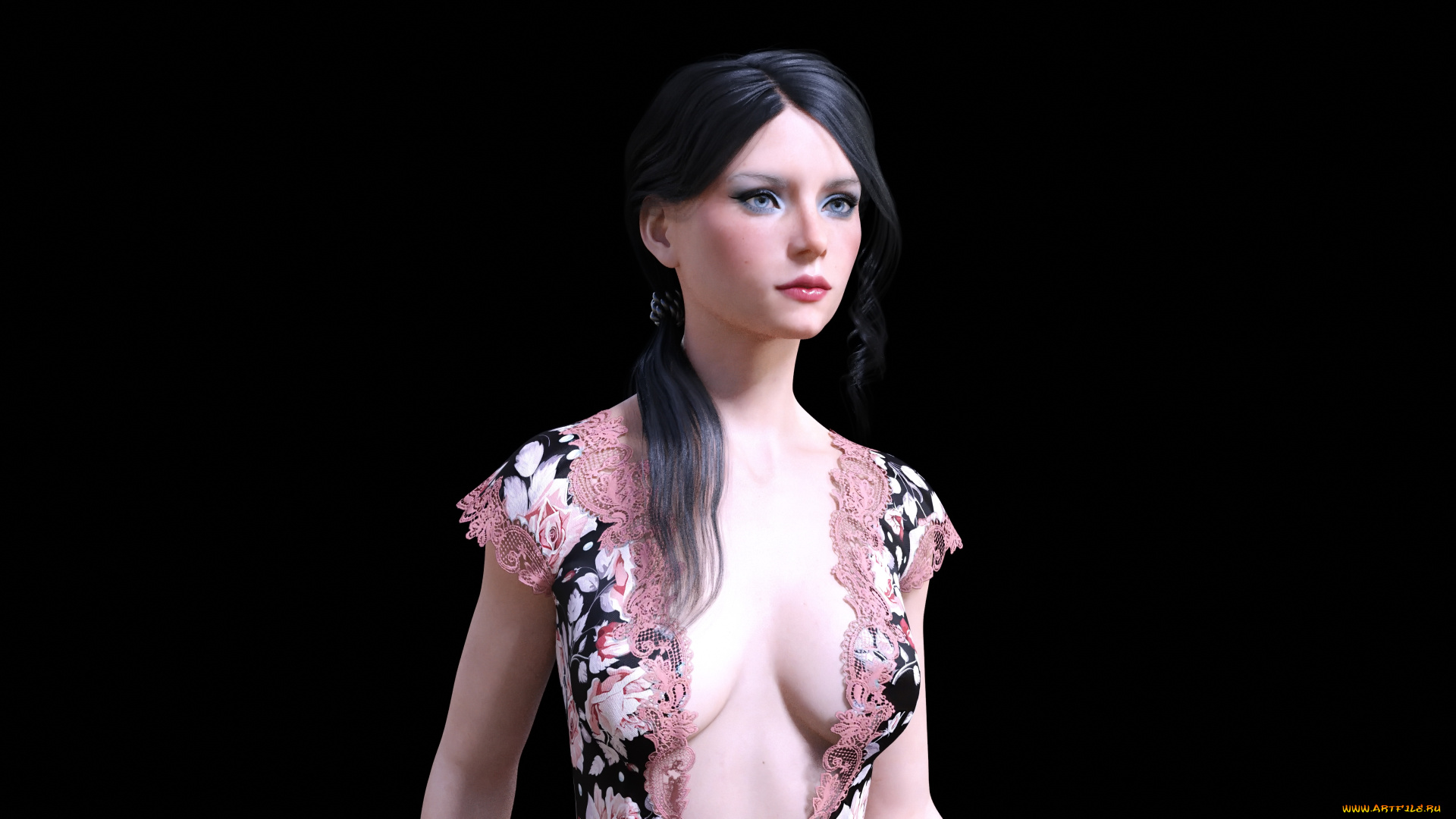 3д, графика, люди, , people, взгляд, девушка, фон