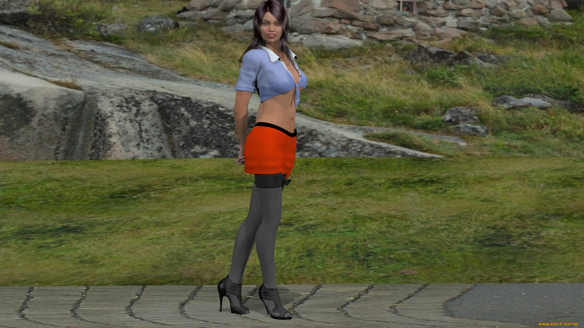 3д, графика, люди, , people, взгляд, девушка, фон