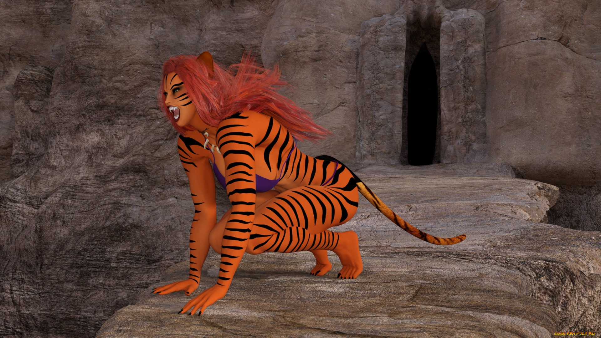 3д, графика, существа, , creatures, девушка, взгляд, фон