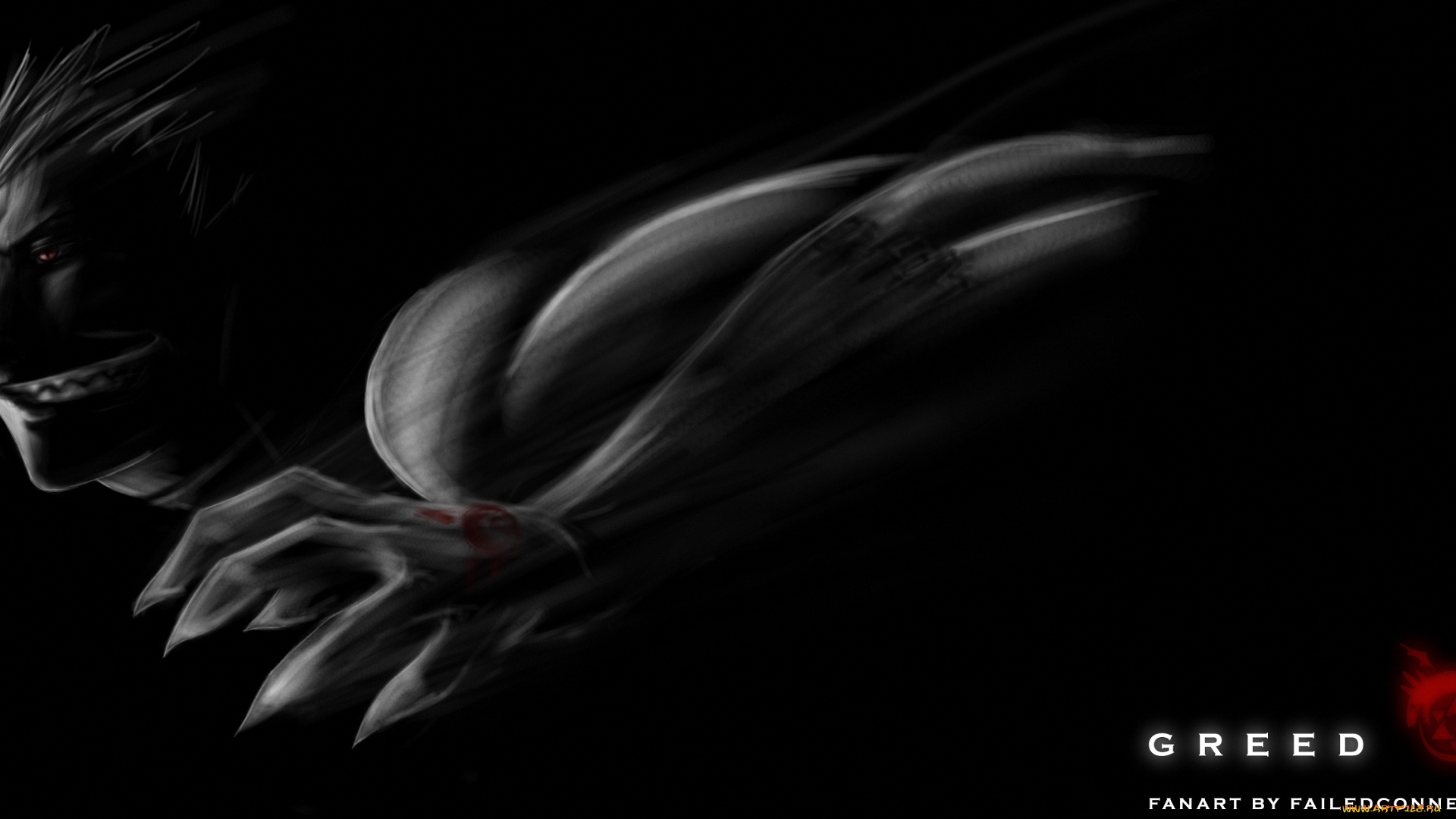 аниме, fullmetal, alchemist, щит, greed, гомункул, жадность