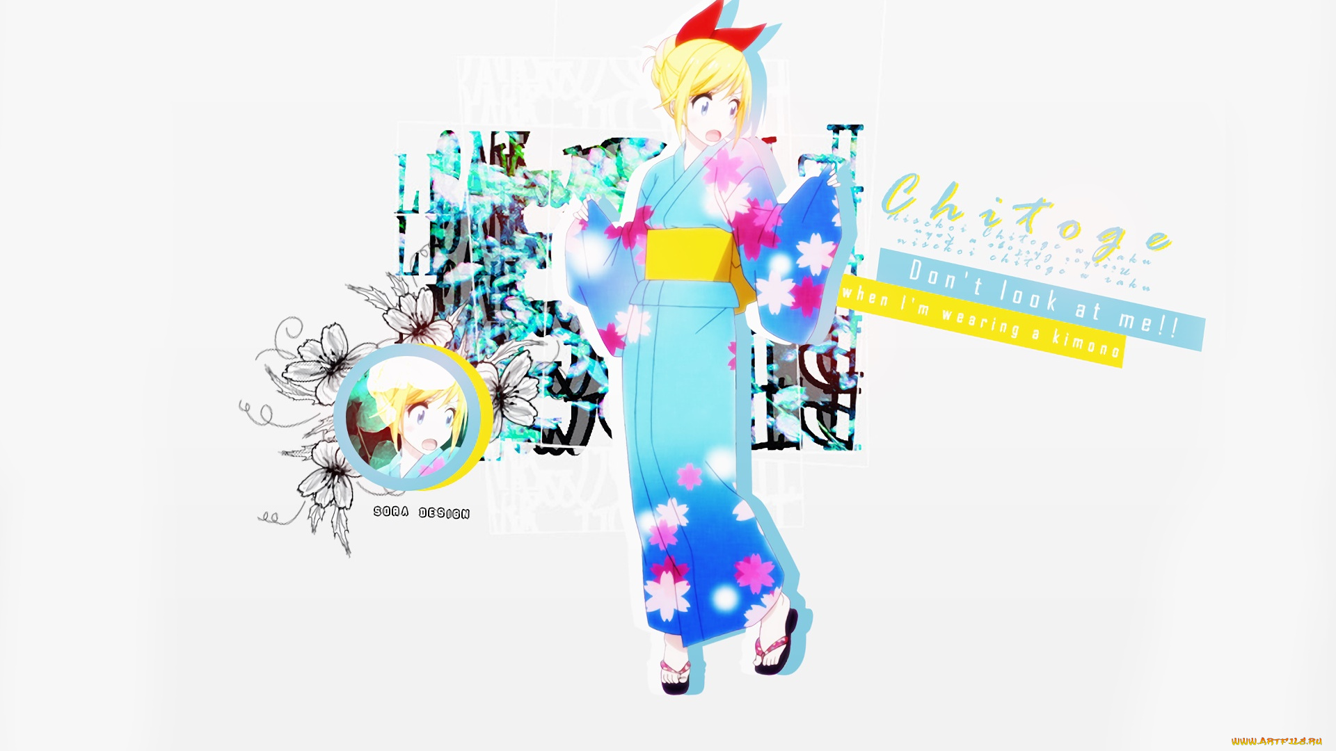 аниме, nisekoi, фон, взгляд, девушка