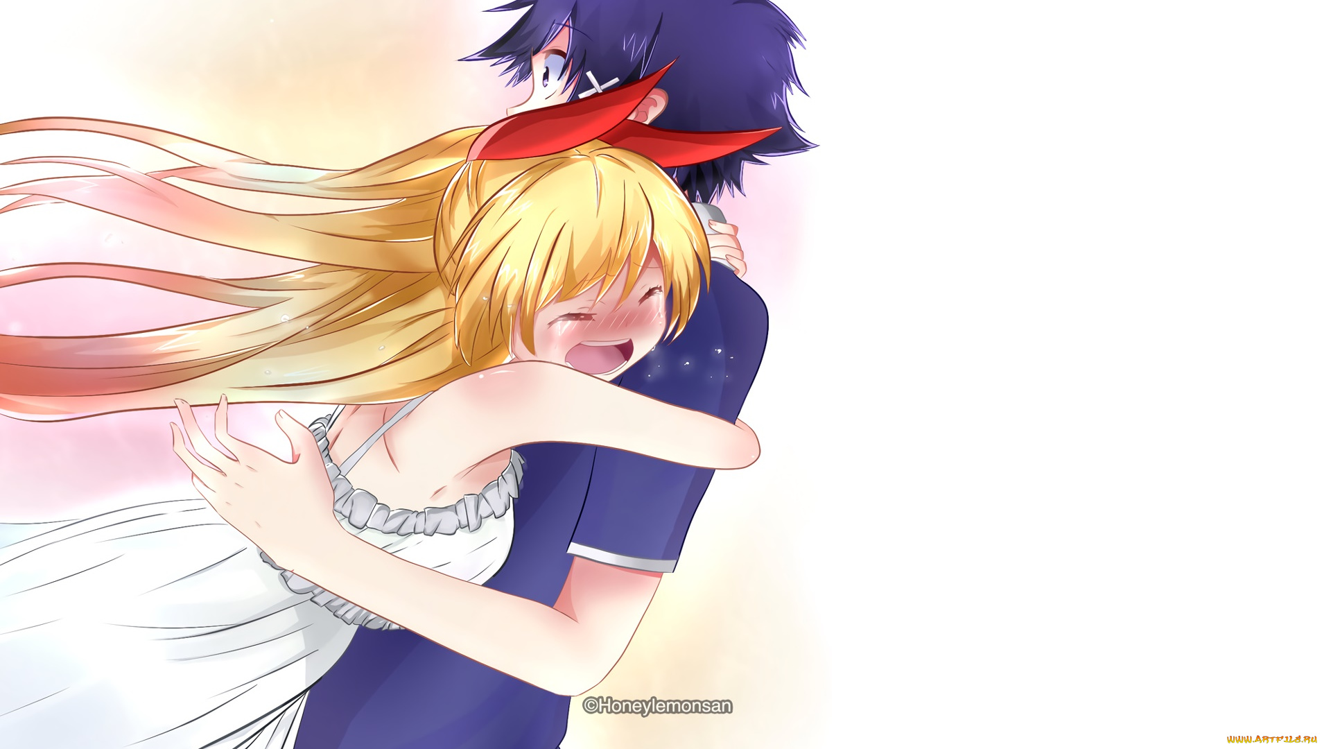 аниме, nisekoi, фон, взгляд, девушка