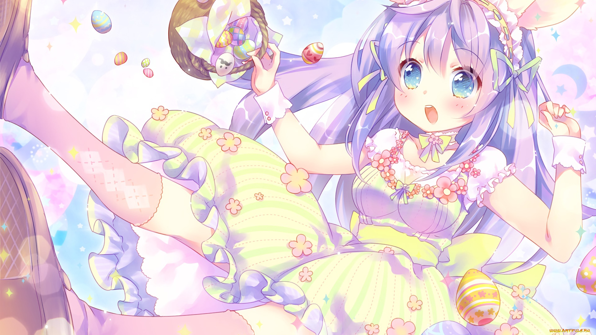 аниме, животные, , существа, фон, взгляд, девушка