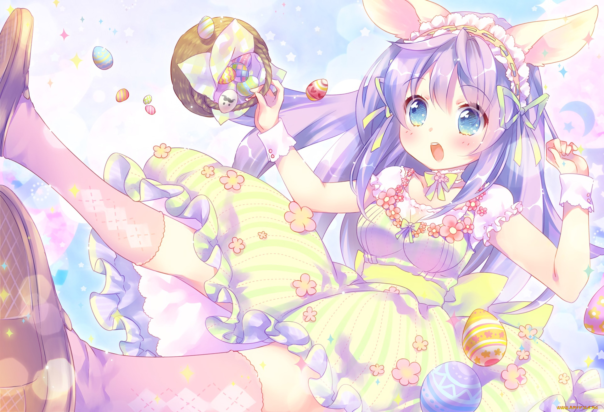 аниме, животные, , существа, фон, взгляд, девушка