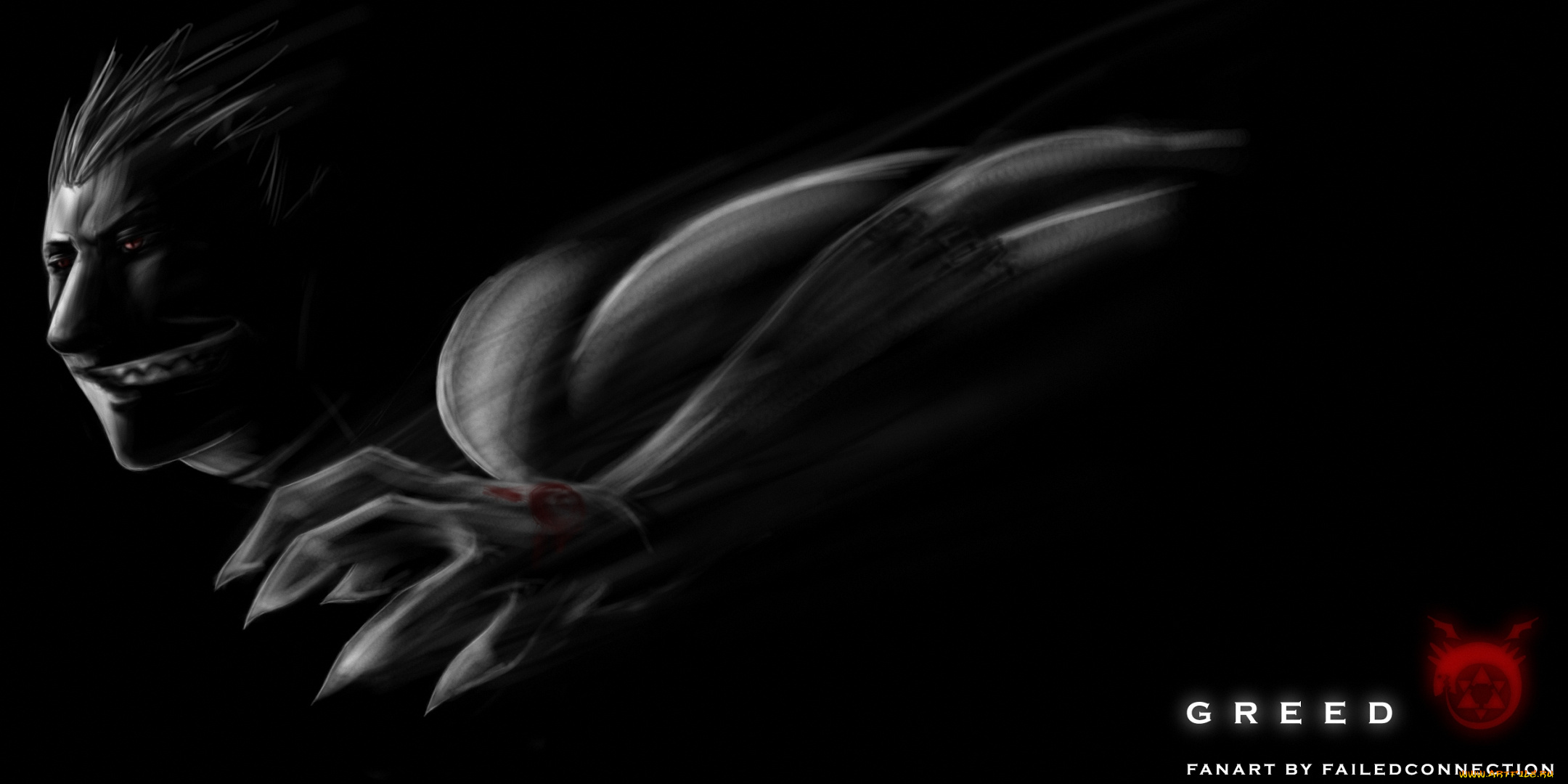 аниме, fullmetal, alchemist, щит, greed, гомункул, жадность