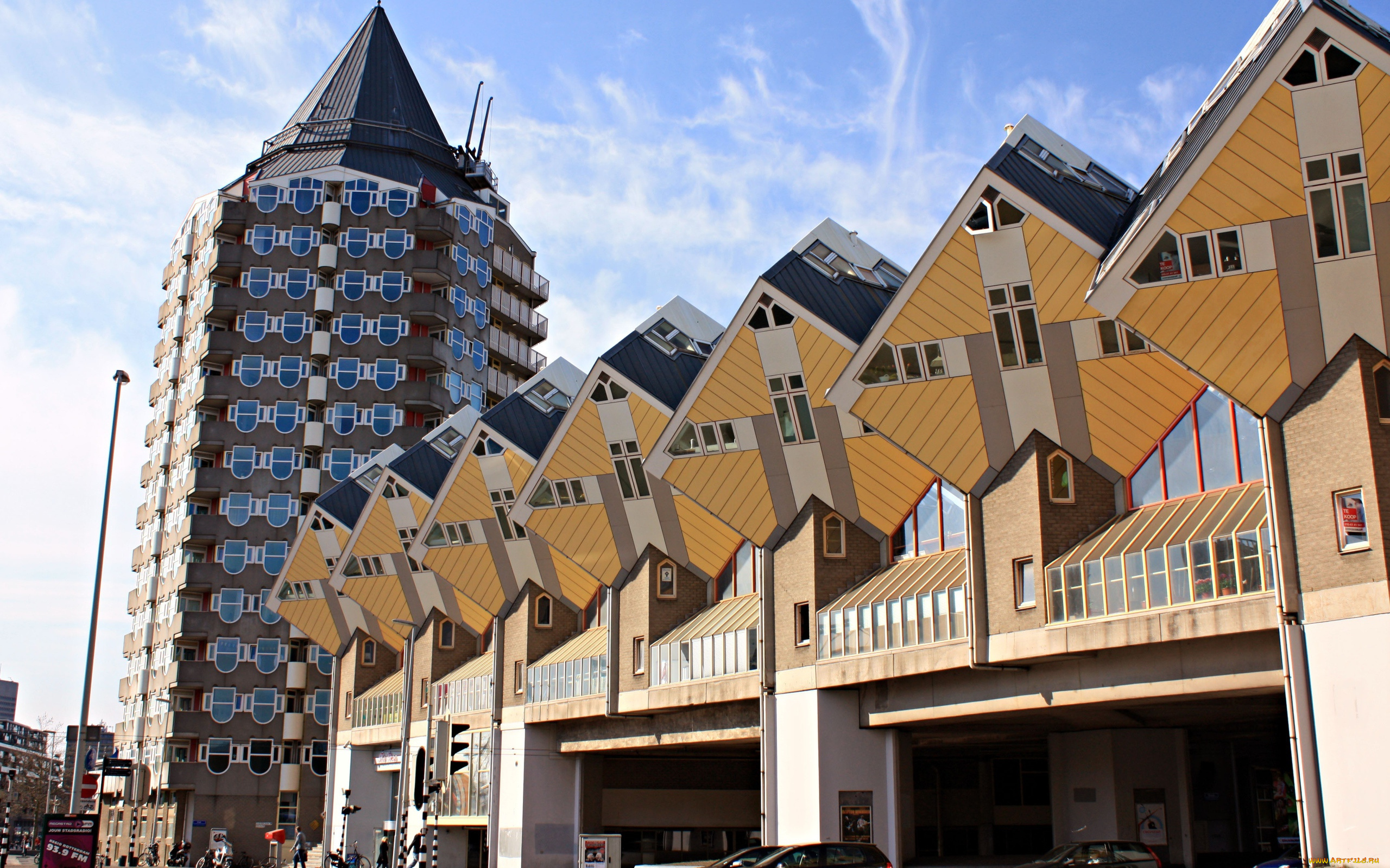 города, -, здания, , дома, роттердам, необычные, кубические, дома