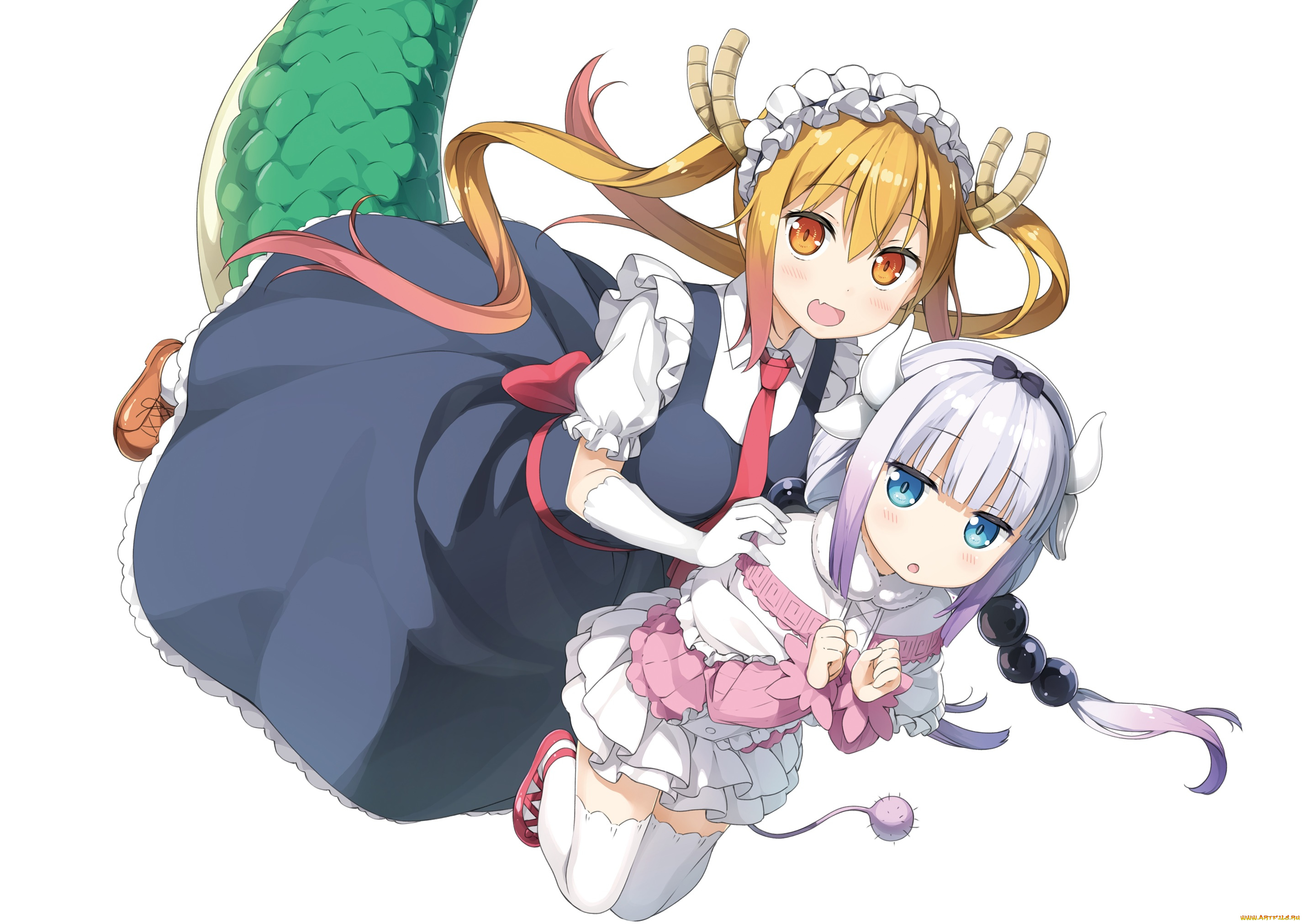 аниме, kobayashi-san, chi, no, maid, dragon, tooru, kamui, kanna