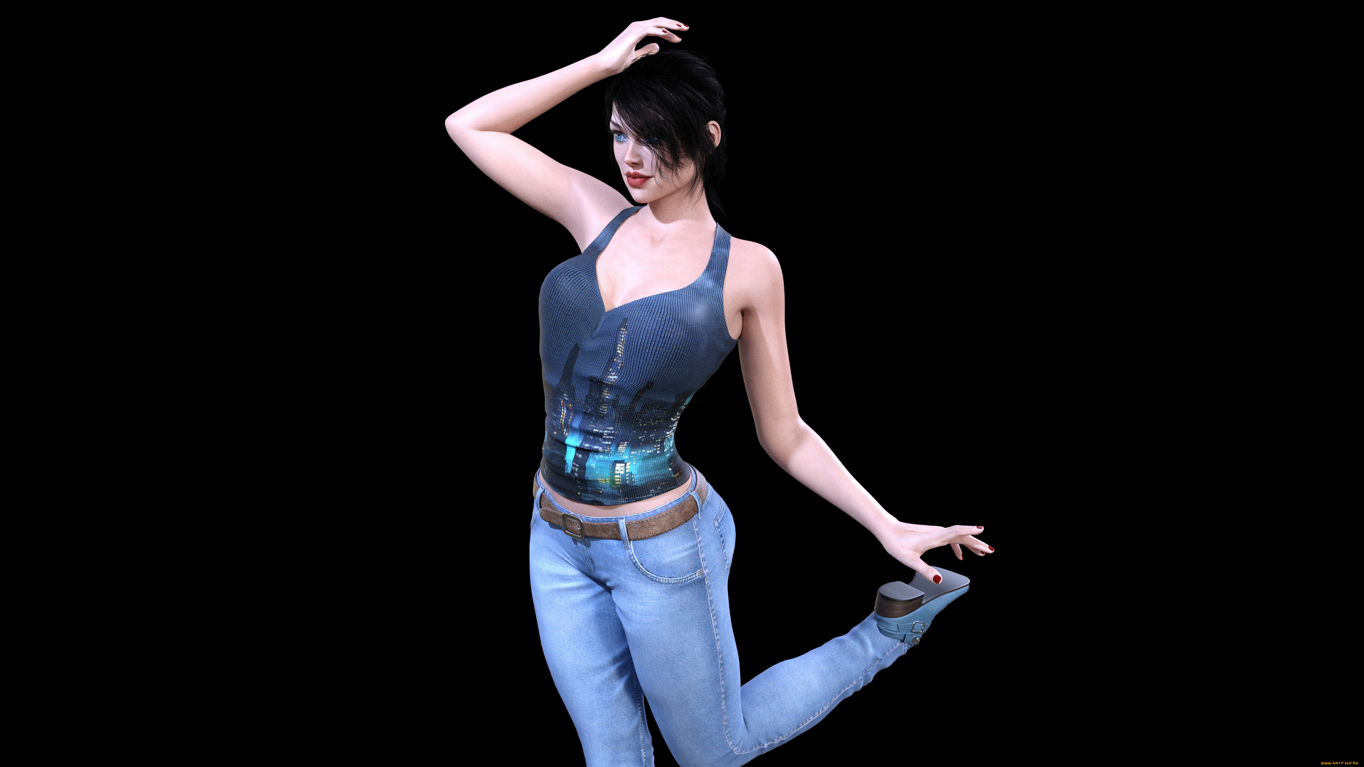 3д, графика, люди, , people, девушка, взгляд, фон