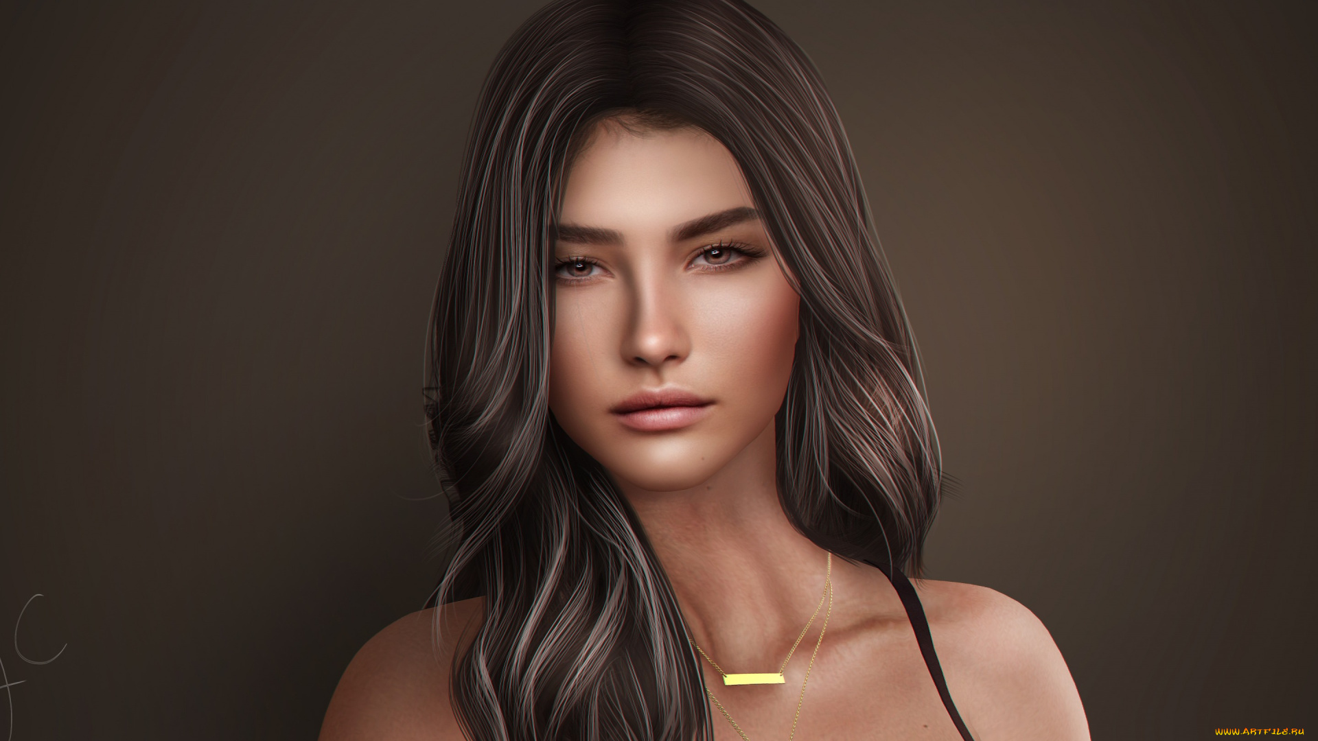 3д, графика, портрет, , portraits, фон, девушка, лицо, взгляд, волосы