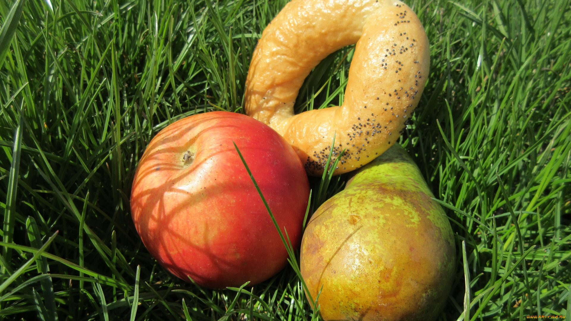 еда, разное, яблоко, груша, весна, 2018, бублик